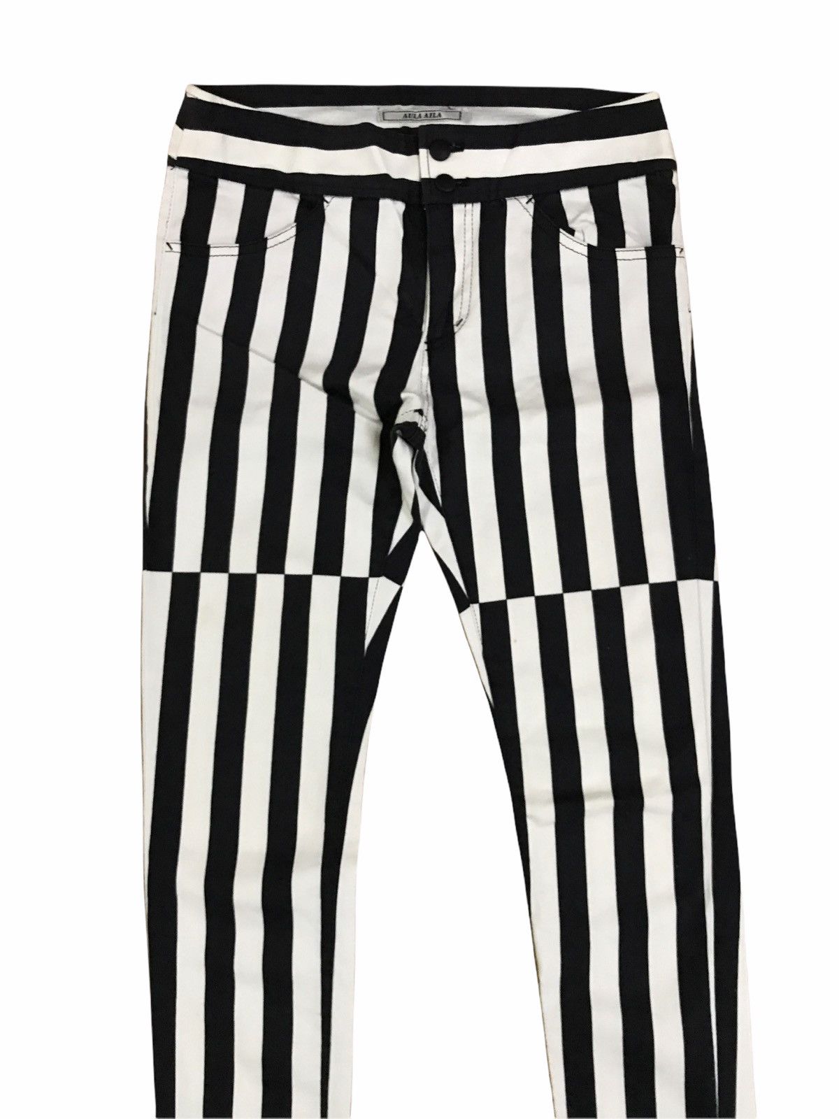 Japanese Brand Japanese Brand Aula Aila Skinny Stripes Prisoners Pants Size US 26 / EU 42 - 3 Thumbnail