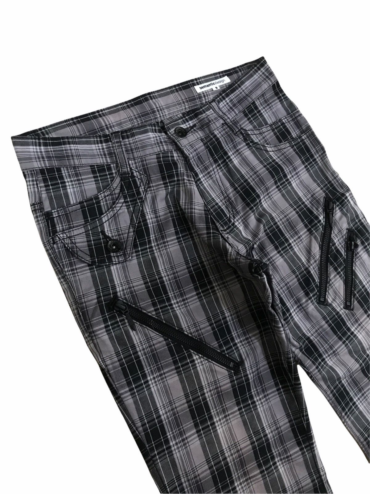 image of Semantic Design Checkered Plaid Seditionaries Zipper Pants, Men's (Size 28)