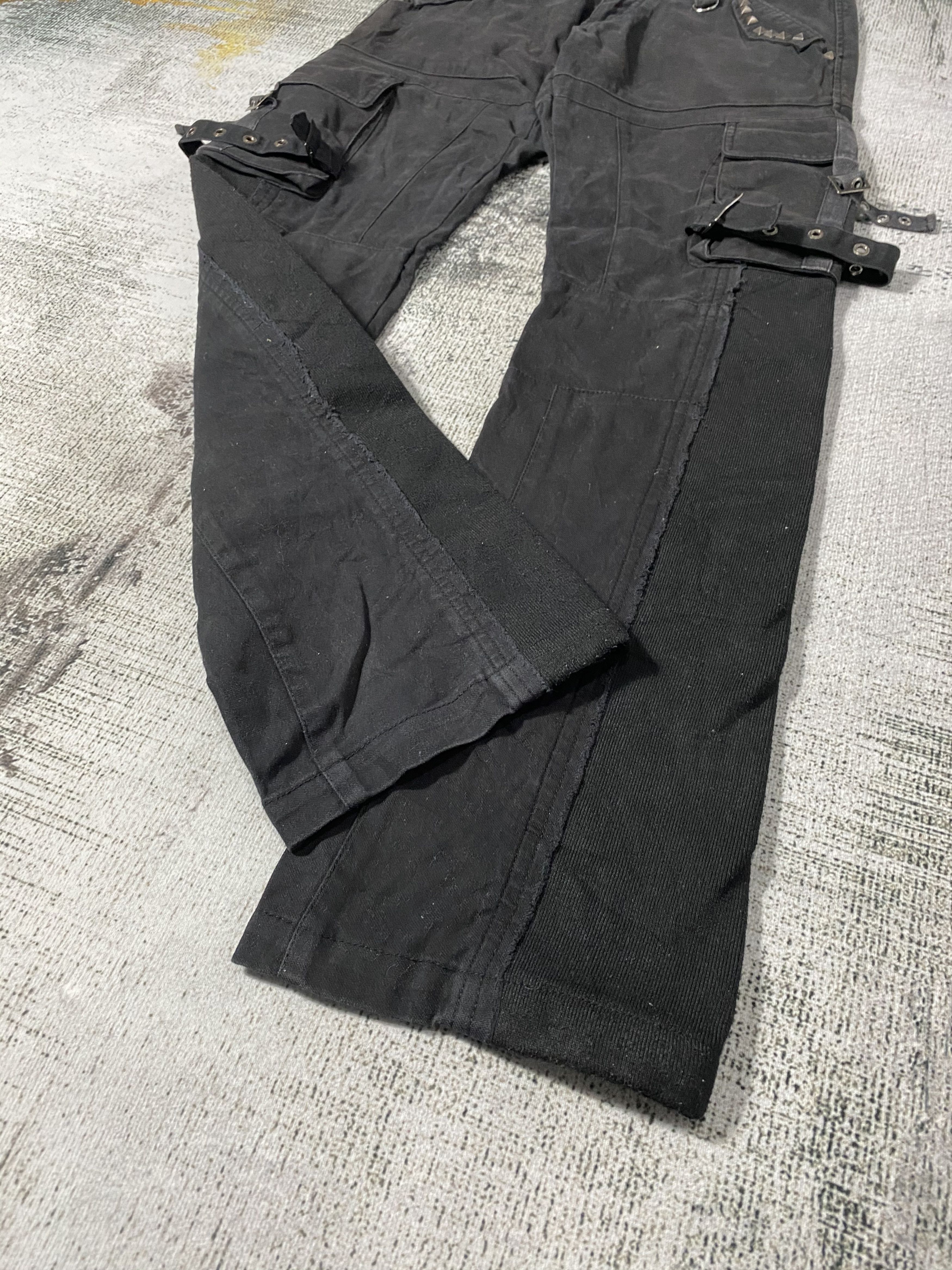 Japanese Brand × Vintage Japanese Flare Black Cargo Pants Multi Pocket Bondage Size US 30 / EU 46 - 7 Thumbnail
