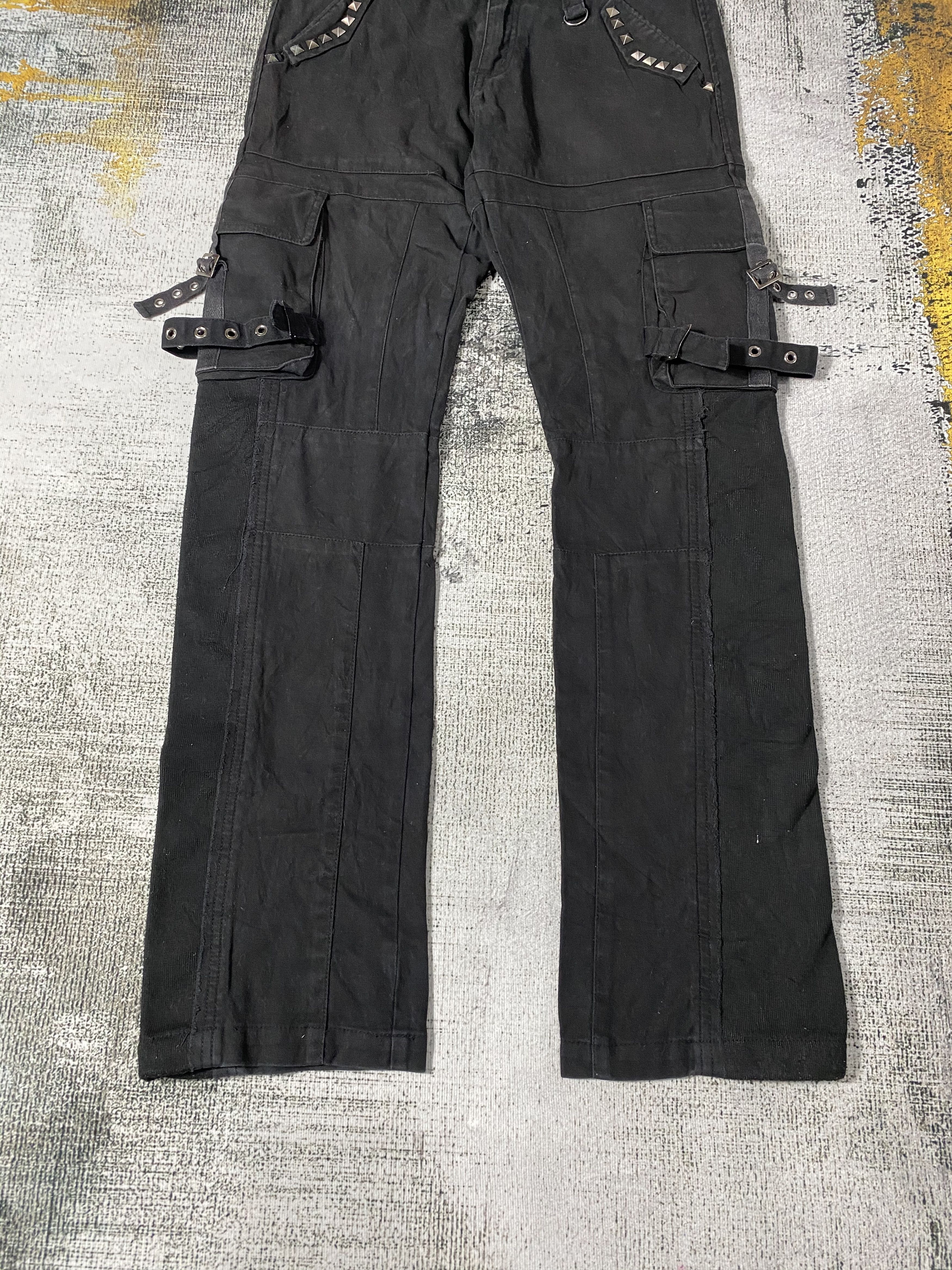 Japanese Brand × Vintage Japanese Flare Black Cargo Pants Multi Pocket Bondage Size US 30 / EU 46 - 5 Thumbnail