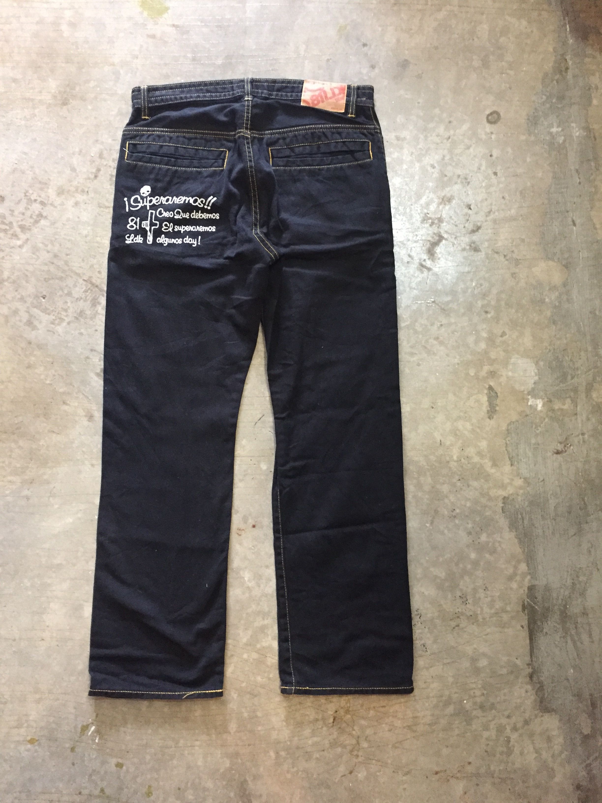 20471120 81LDK poem chain stitch cross pants Size US 32 / EU 48 - 6 Thumbnail