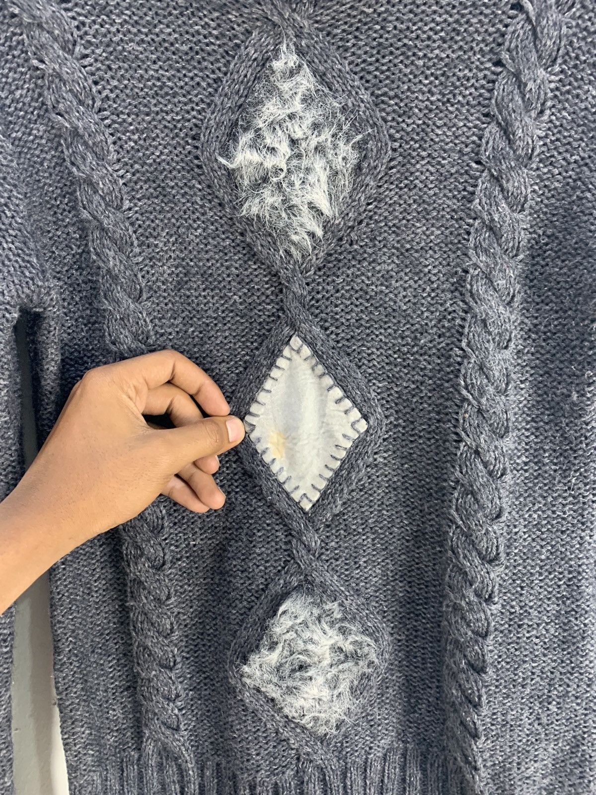 Designer USA Hand Embroider Alpaca Cable Knitwear Turtleneck Sweater Size S / US 4 / IT 40 - 8 Thumbnail