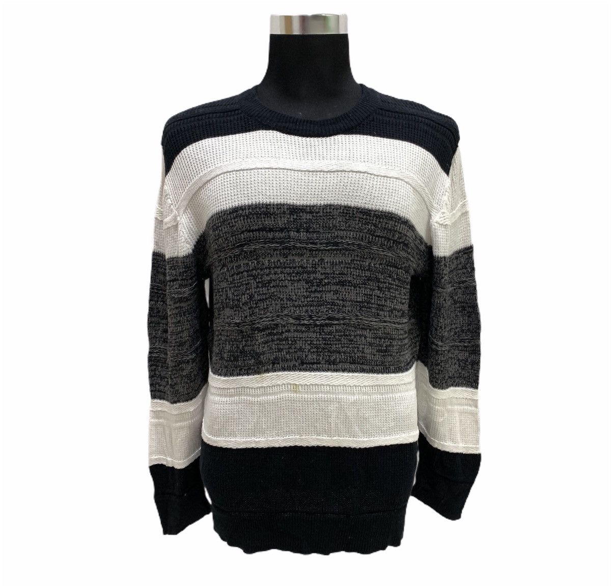Aran Isles Knitwear CUBICSUGAR Stripe Aran Cable Crochet Moden Knitwear Sweater Size US L / EU 52-54 / 3 - 1 Thumbnail