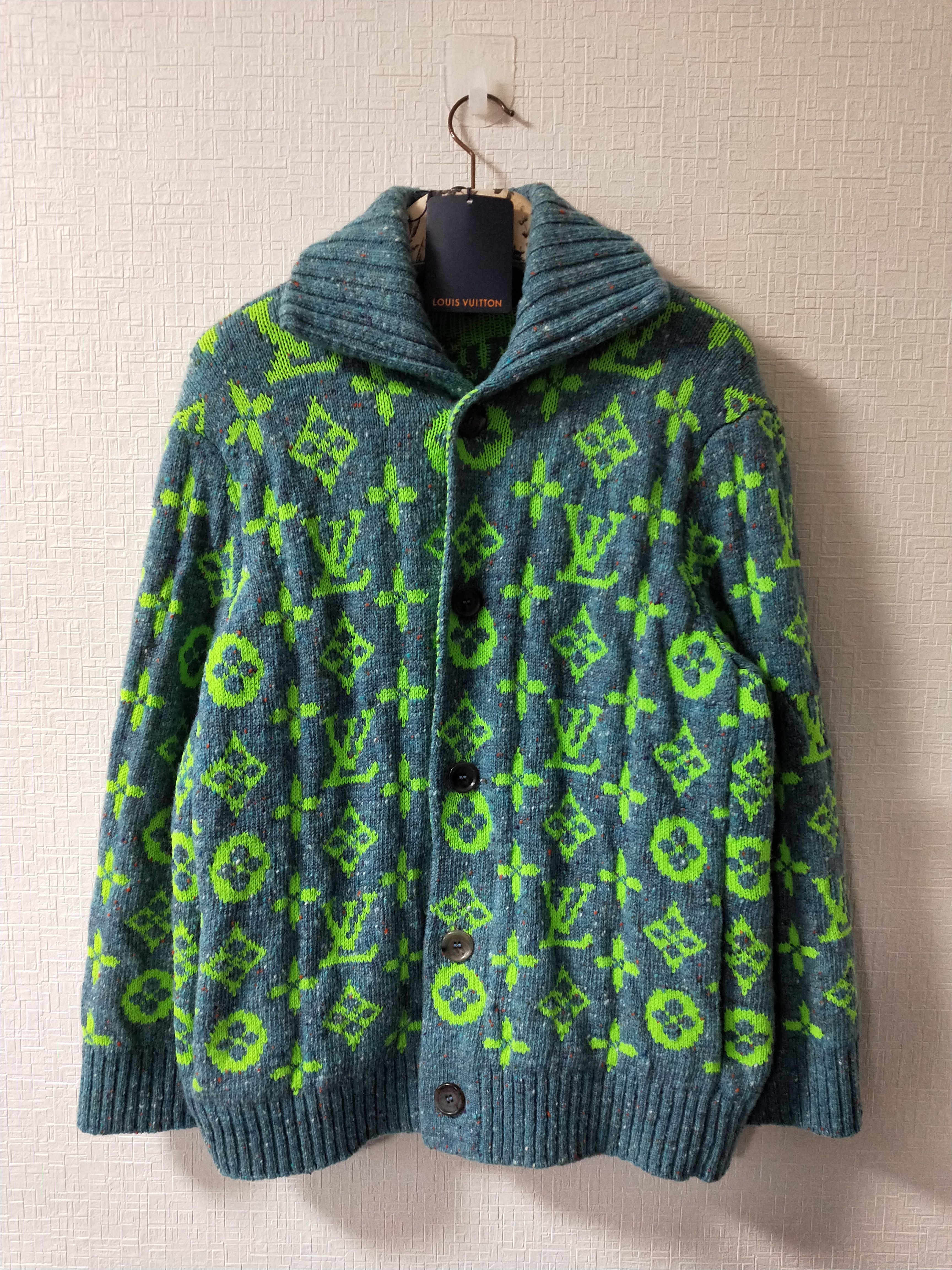 LOUIS VUITTON Gradient Knit Sweater/ tops L Green Japan Used