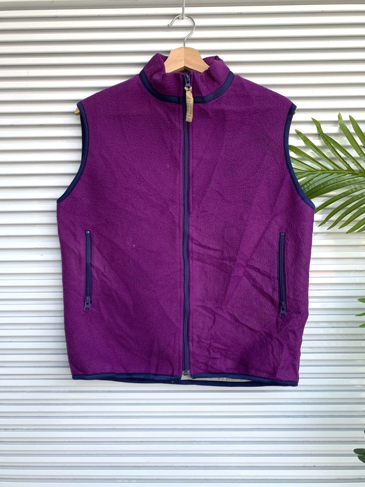 image of Vintage X-Girl Bondage Pocket Fleece Vest in Purple, Women's (Size Small)