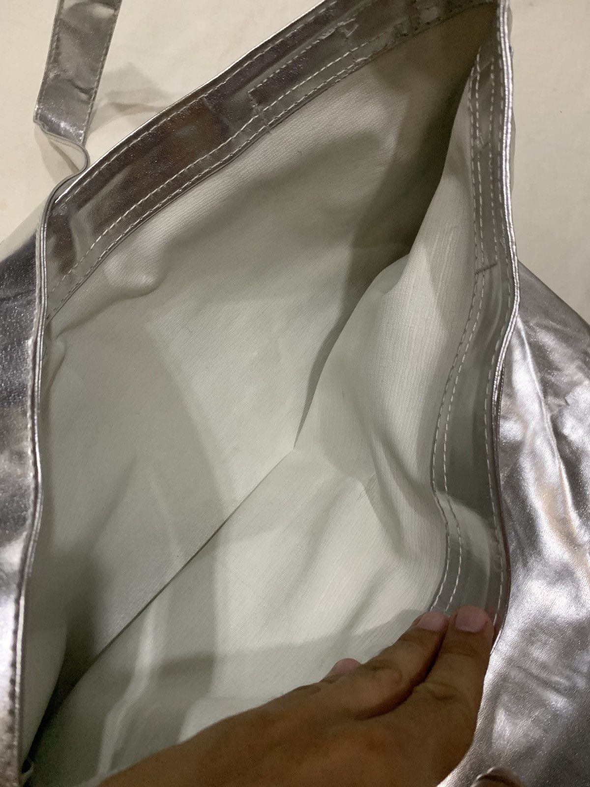 CABANE de ZUCCa SILVER METALLIC SHOPPNG TOTE BAG Size ONE SIZE - 8 Thumbnail