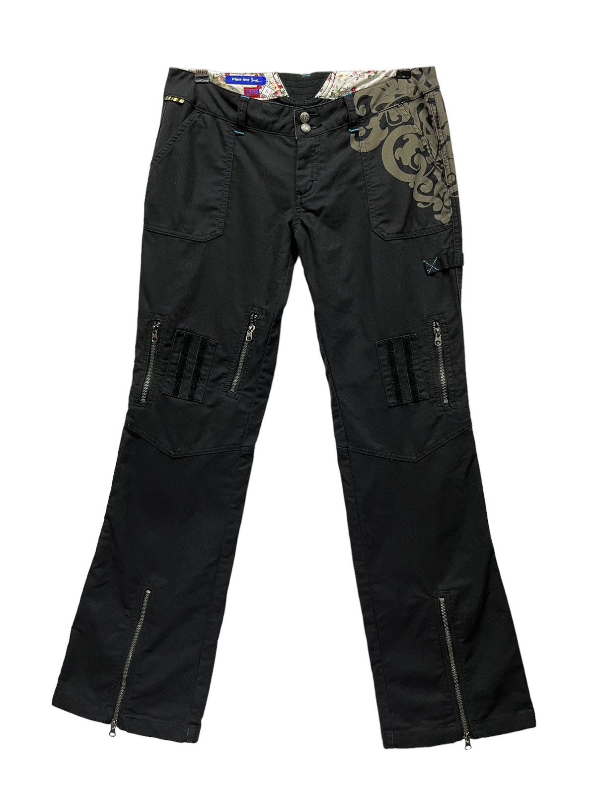 Seditionaries TRIPLE 5 SOUL Bondage Multizipper Tribal Tattoo Zipper Flare Size US 30 / EU 46 - 4 Thumbnail