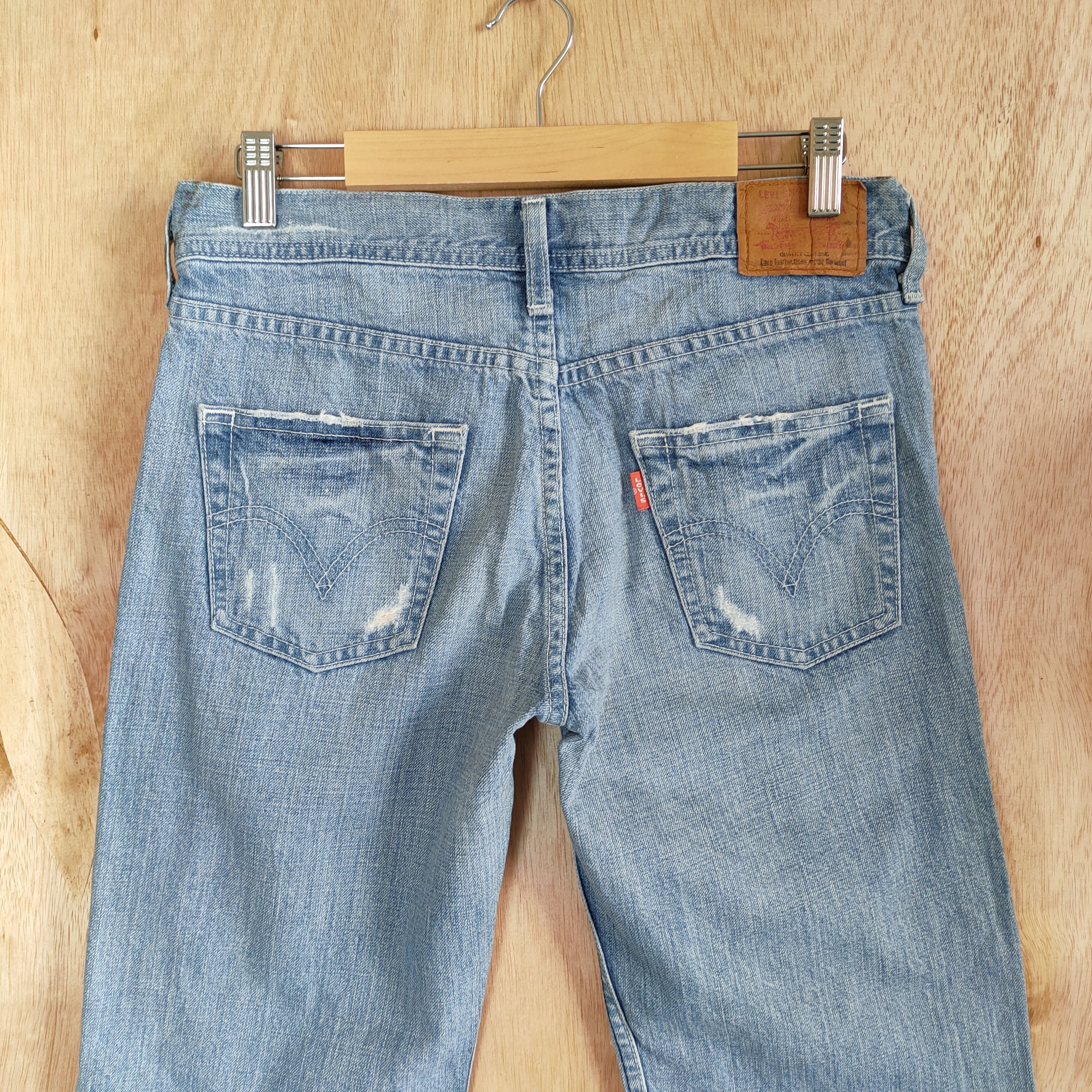 Levi's Vintage Clothing LEVI'S FLARE FADED DISTRESSED DENIM FLARE JEANS Size US 29 - 8 Thumbnail