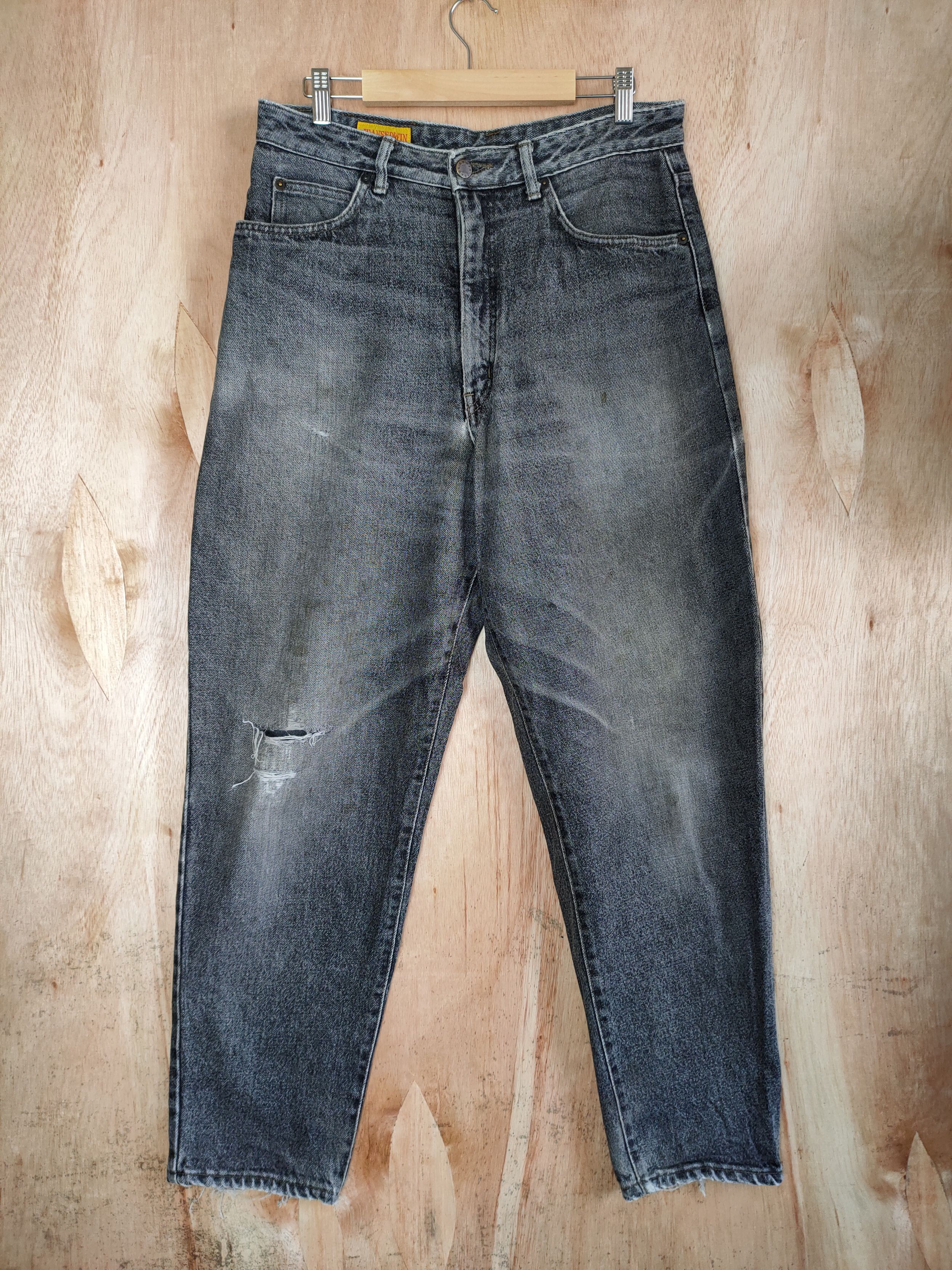 Japanese Brand VINTAGE JAPANESE BLACK DISTRESSED KNEE JEANS Size US 32 / EU 48 - 1 Thumbnail