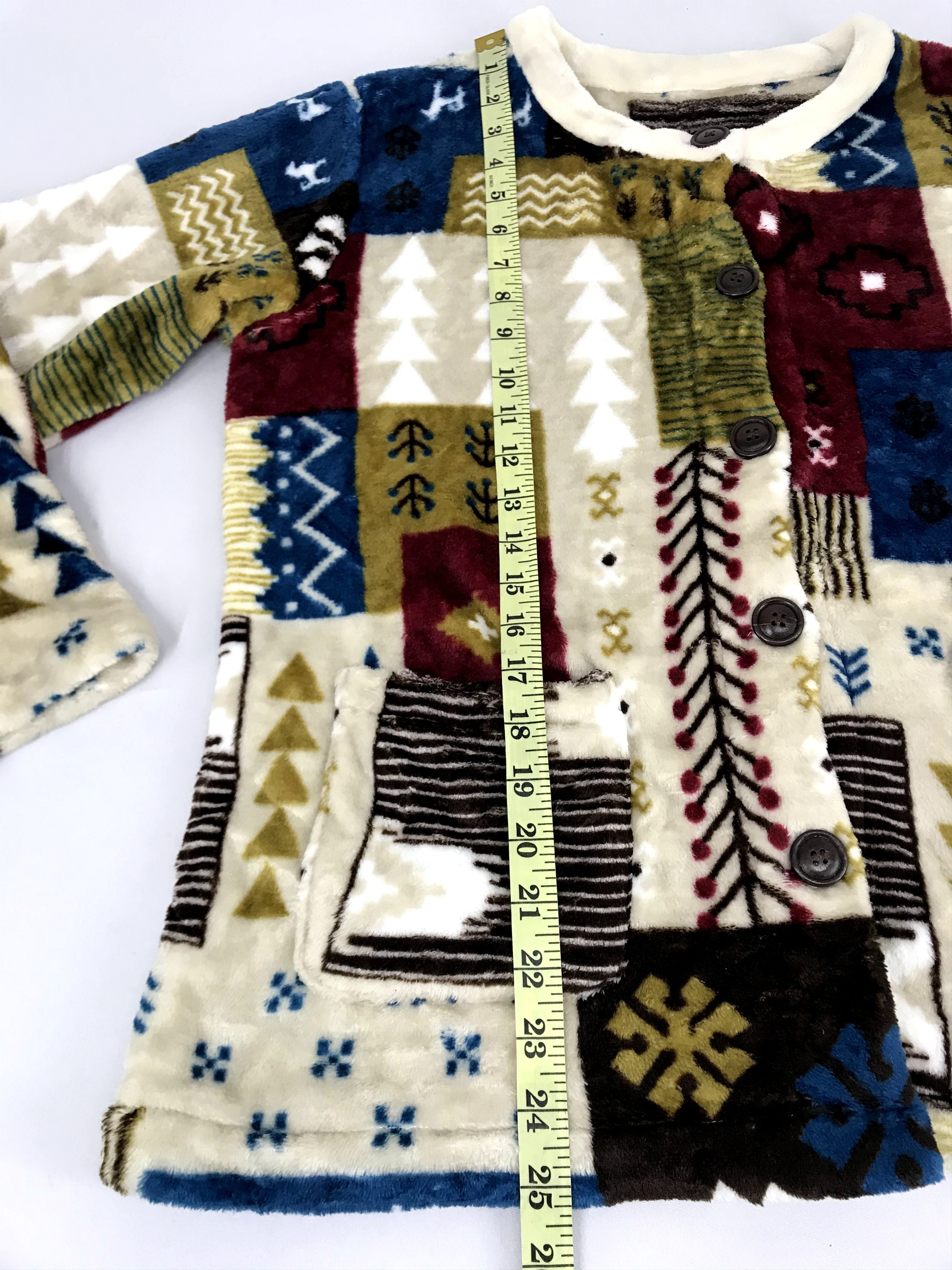 Japanese Brand Vintage Style Patchwork Printed Fleece Plaid Check Jacket Size M / US 6-8 / IT 42-44 - 9 Thumbnail