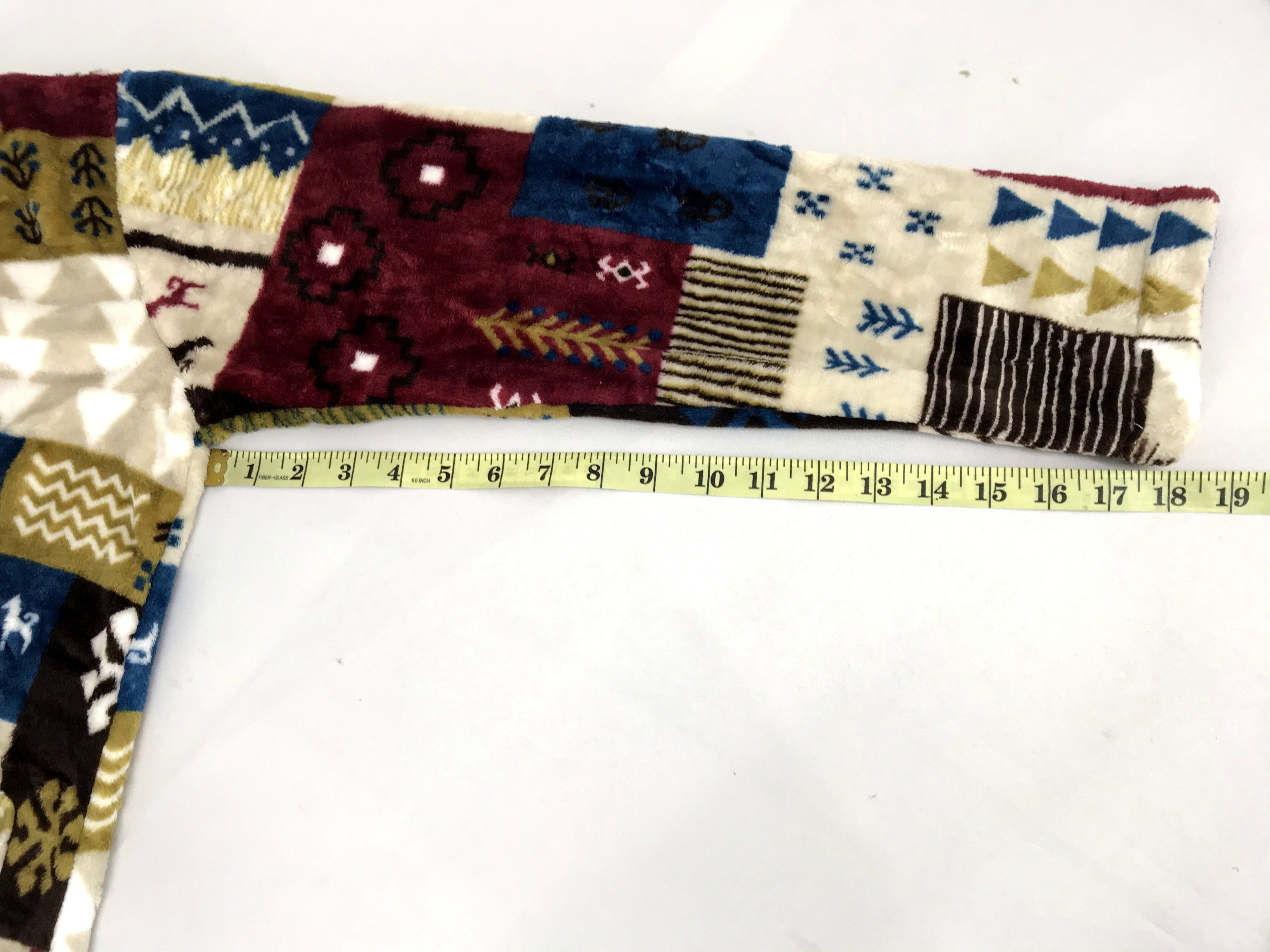 Japanese Brand Vintage Style Patchwork Printed Fleece Plaid Check Jacket Size M / US 6-8 / IT 42-44 - 10 Thumbnail