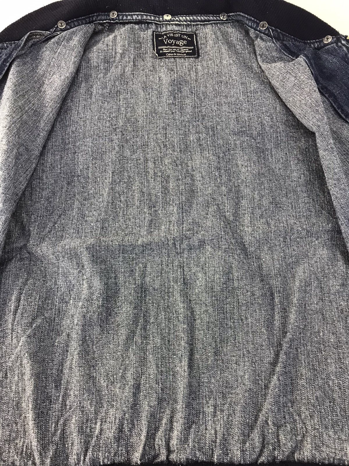 Japanese Brand × Vintage La Vie Est Un Voyage Bomber Jacket Wool Denim Snap Button Size US M / EU 48-50 / 2 - 5 Thumbnail