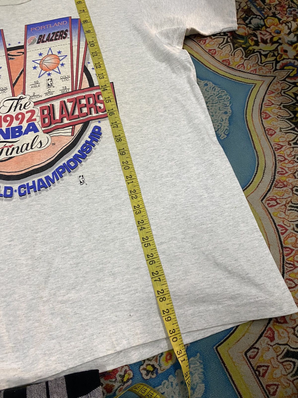 Fruit Of The Loom × NBA × Vintage Vintage 1992 NBA FINALS Chicago Bulls vs Portland Blazers Size US XL / EU 56 / 4 - 5 Thumbnail