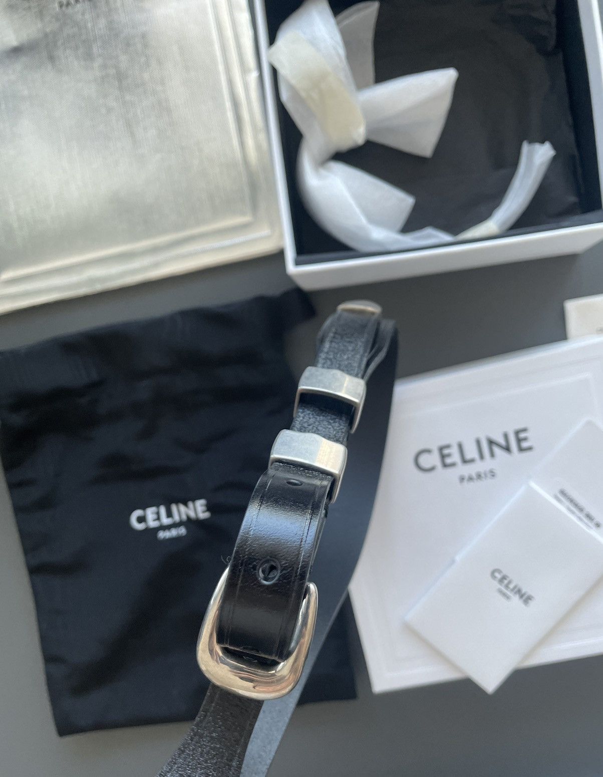 Celine × Hedi Slimane Extremely Rare Super Runway Classic Western Leather Belt Size 32 - 2 Thumbnail