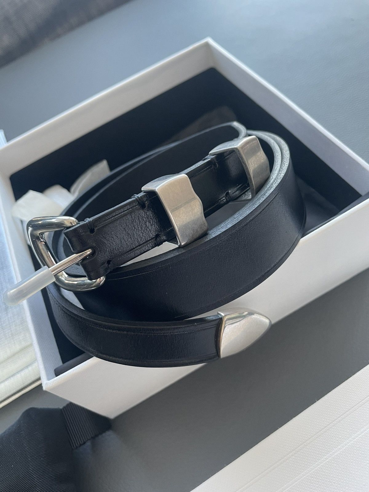 Celine × Hedi Slimane Extremely Rare Super Runway Classic Western Leather Belt Size 32 - 9 Thumbnail