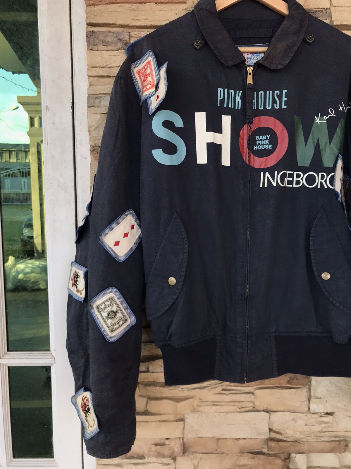 Vintage Karl Helmut Pink House Show Bomber Style Jacket