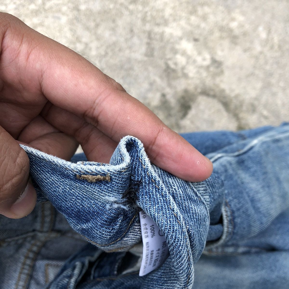 Converse 🔥Thrash🔥Converse Stoned Wash Rips Baggy Relaxed Denim Jeans Size US 30 / EU 46 - 12 Thumbnail