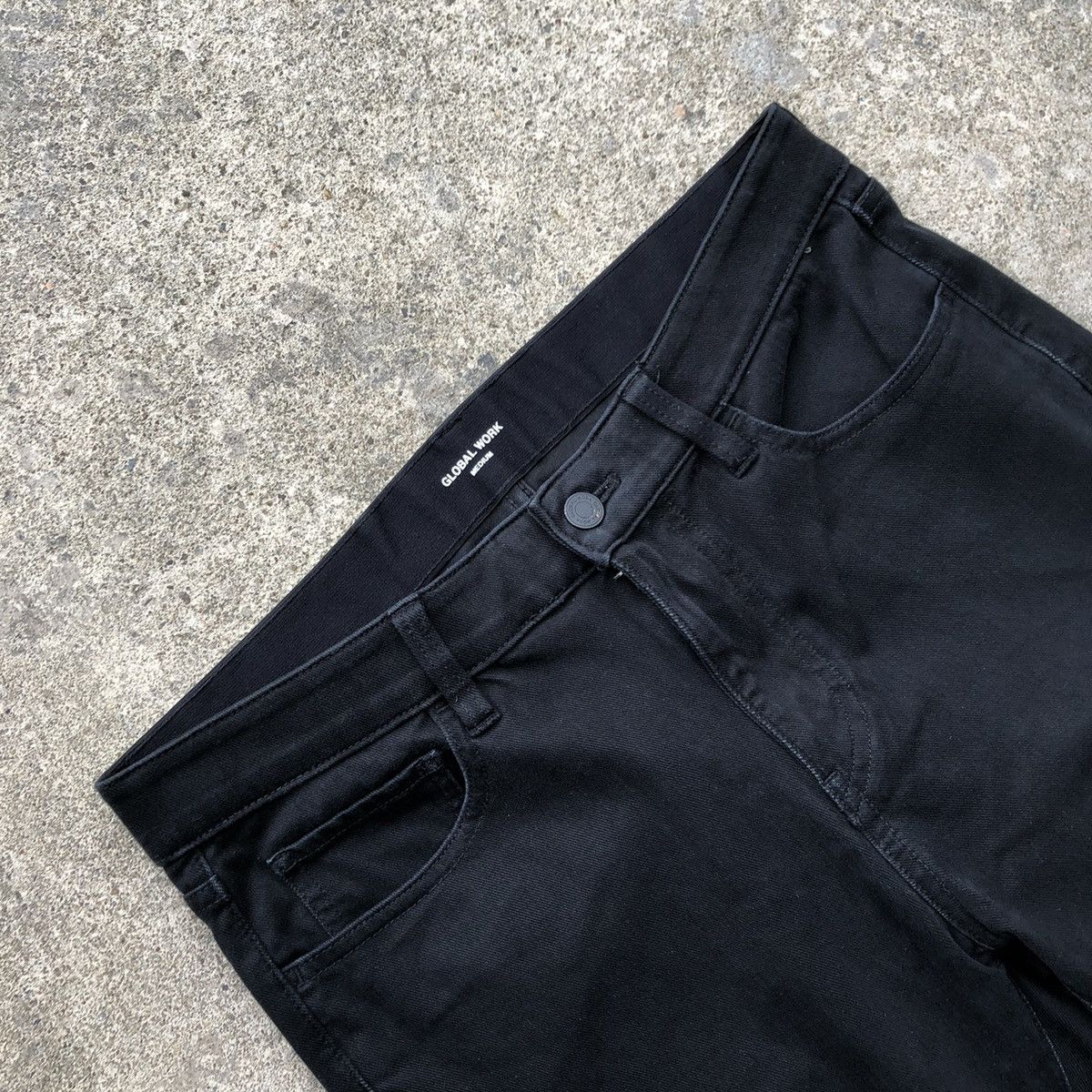 Global Work × Japanese Brand 🔥Rare🔥🇯🇵Global Work Super Black Rips Slim Fit Denim Jeans Size US 32 / EU 48 - 9 Thumbnail