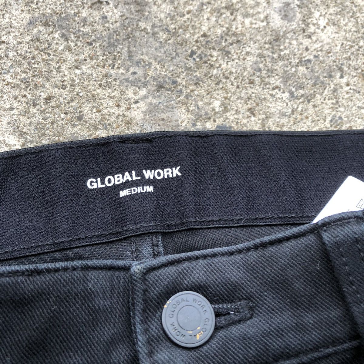 Global Work × Japanese Brand 🔥Rare🔥🇯🇵Global Work Super Black Rips Slim Fit Denim Jeans Size US 32 / EU 48 - 12 Thumbnail