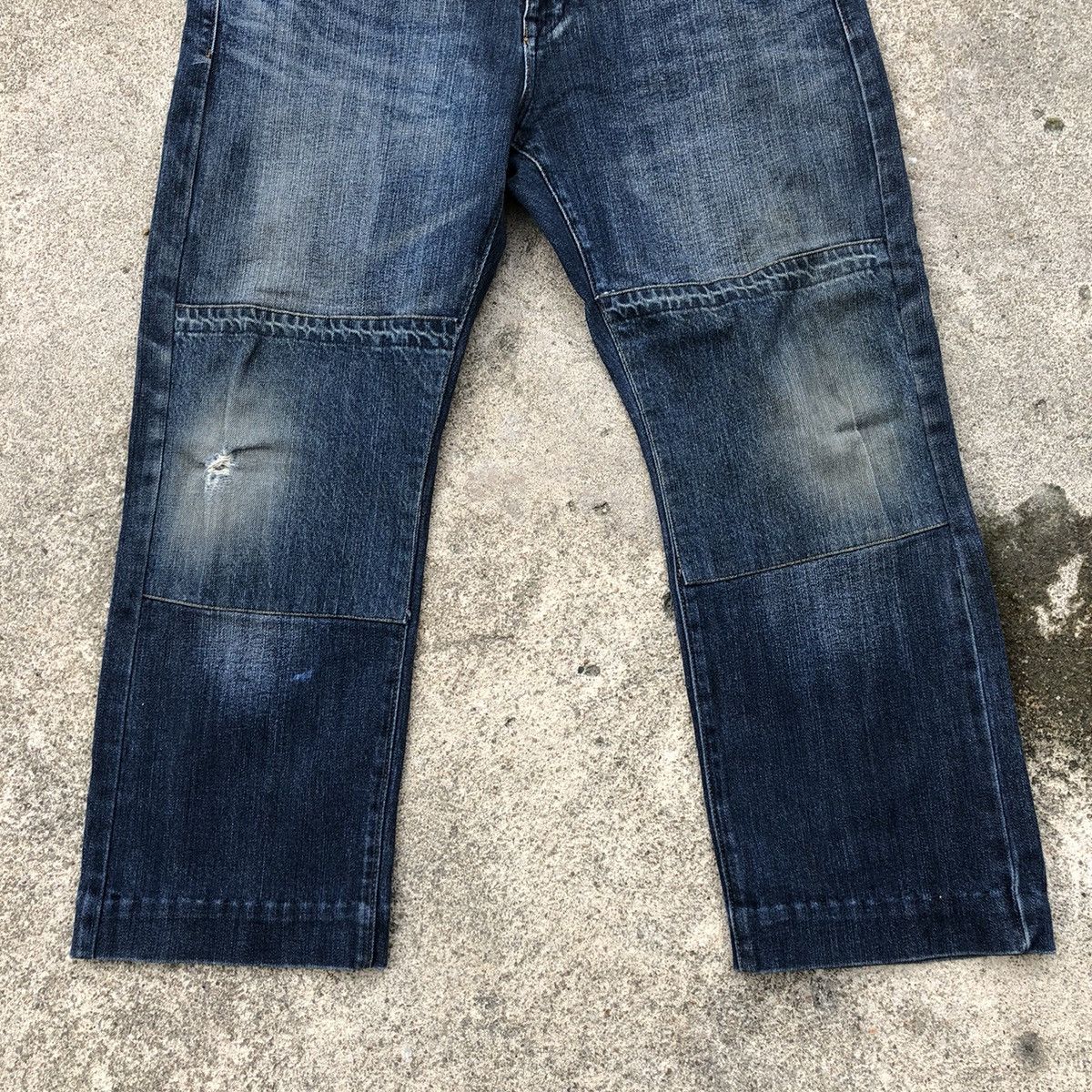 Designer × Japanese Brand 🔥Rare🔥🇯🇵Closshi Real Jeans Double Knee Rips Denim Jeans Size US 35 - 3 Thumbnail