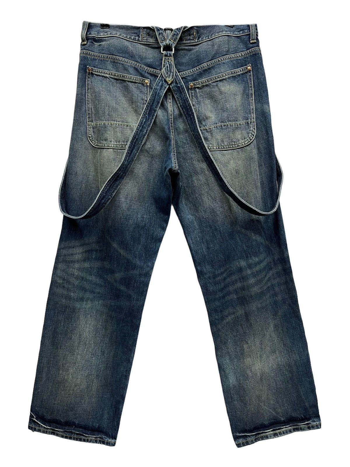 Gap GAP Easy Fit Baggy Distressed Denim Bondage Suspender Jeans Size US 32 / EU 48 - 2 Thumbnail