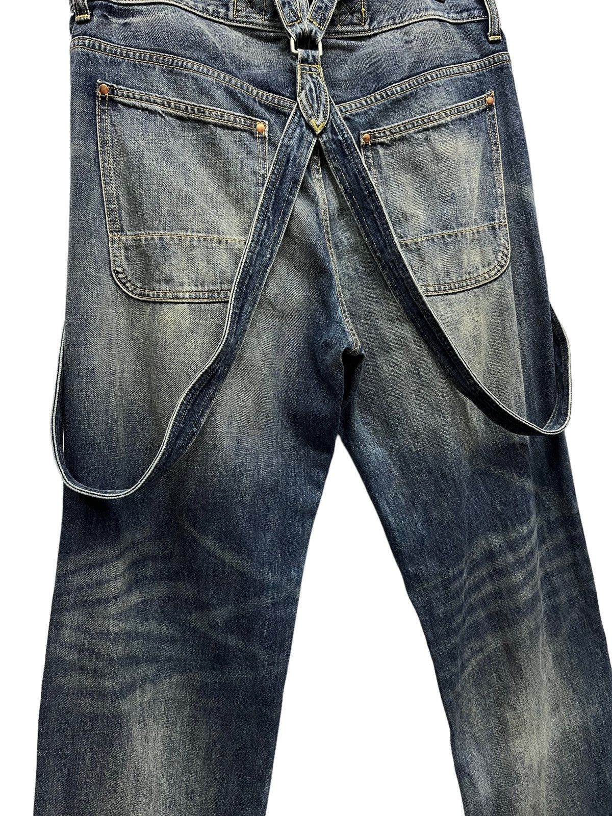 Gap GAP Easy Fit Baggy Distressed Denim Bondage Suspender Jeans Size US 32 / EU 48 - 6 Thumbnail
