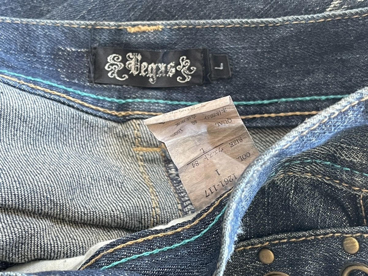 Vintage Double waist Distressed Flared Rockabily Denim Size 34" / US 12 / IT 48 - 12 Thumbnail