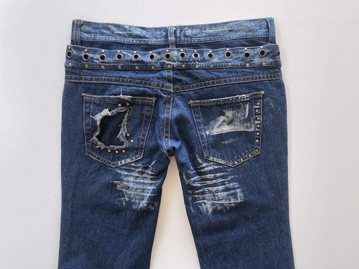 Vintage Double waist Distressed Flared Rockabily Denim Size 34" / US 12 / IT 48 - 8 Thumbnail