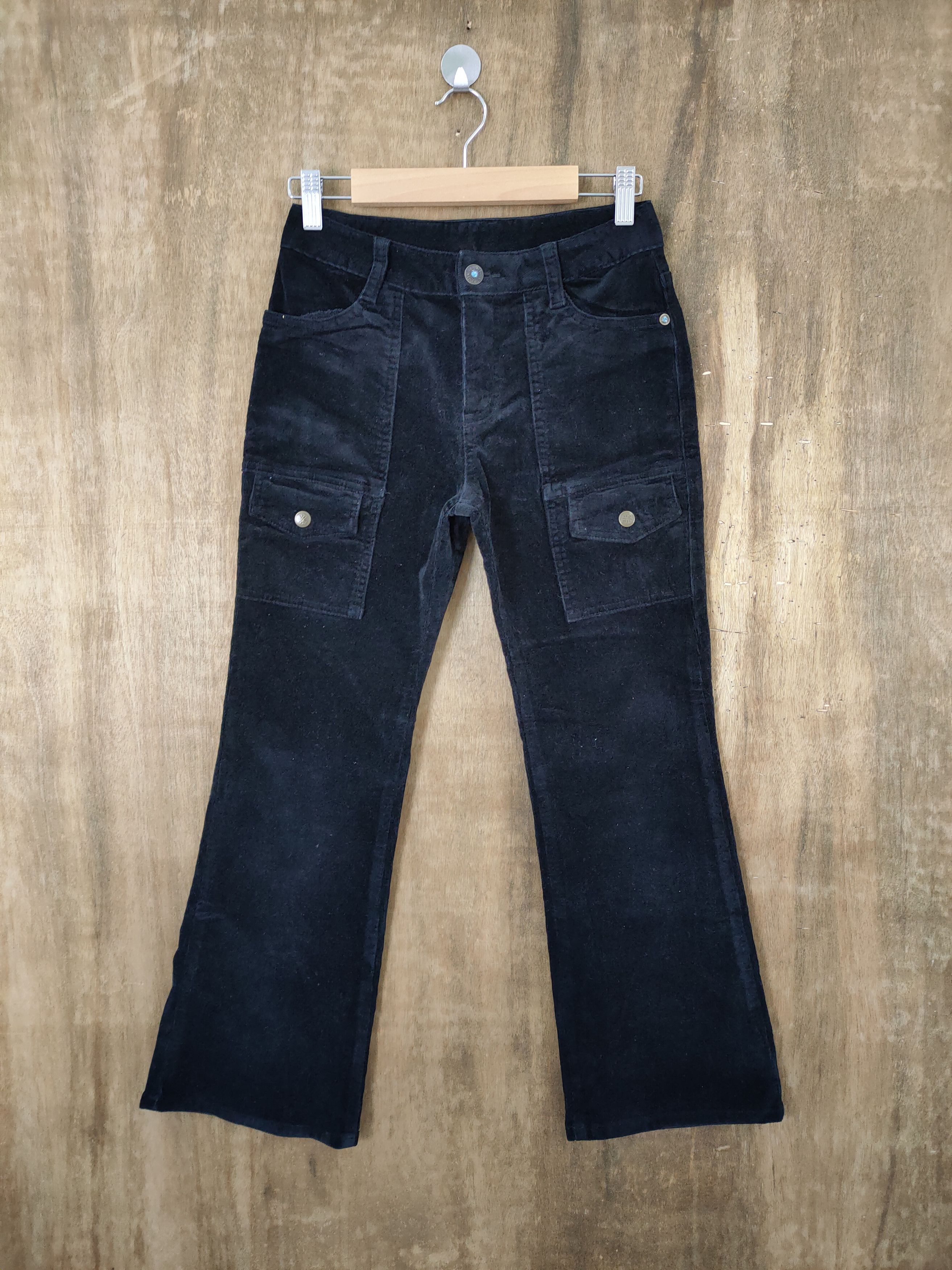 image of Black Corduroy Bush Pants /cargo Pant, Men's (Size 26)