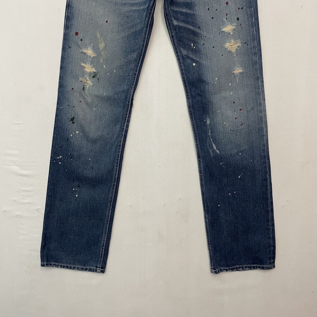 10 Deep × Japanese Brand Vintage DEEP Distreesed Splish Painter Denim Jeans Pants Size US 30 / EU 46 - 5 Thumbnail