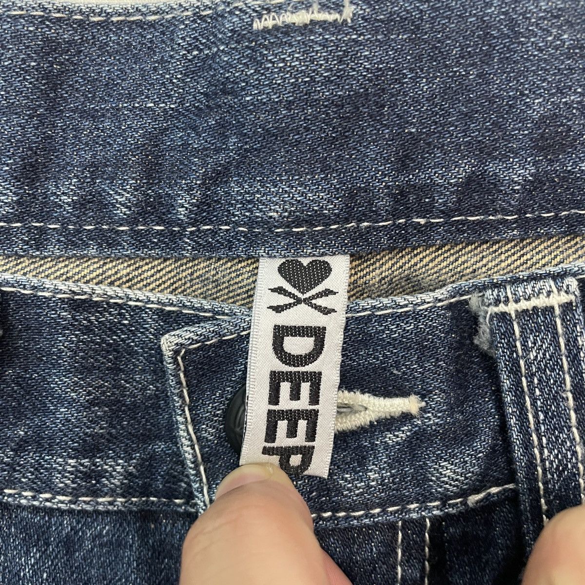 10 Deep × Japanese Brand Vintage DEEP Distreesed Splish Painter Denim Jeans Pants Size US 30 / EU 46 - 6 Thumbnail