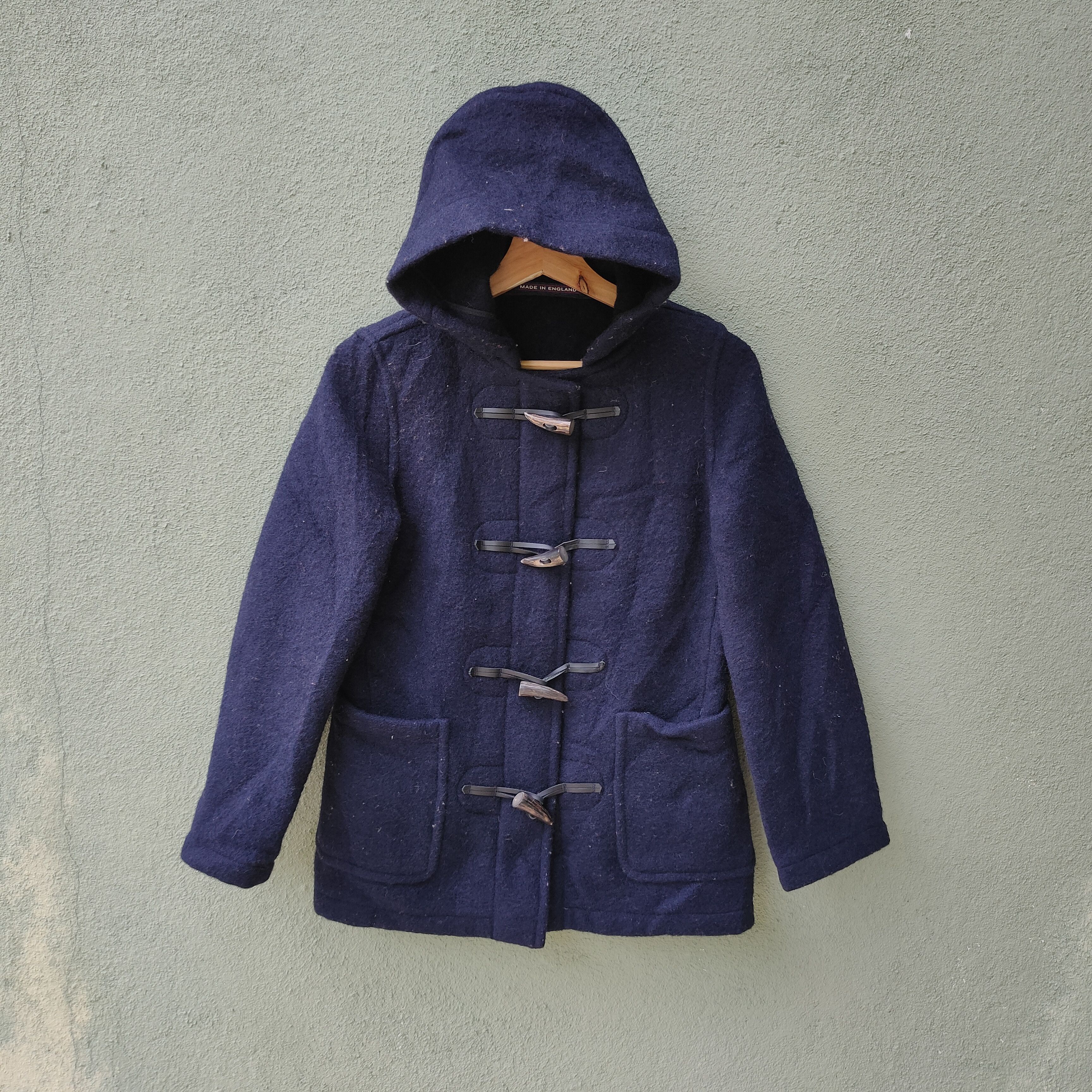 image of Ships VTG London Tradition Made In England Wool Duffle Jacket in Dark Blue, Men's (Size Small)