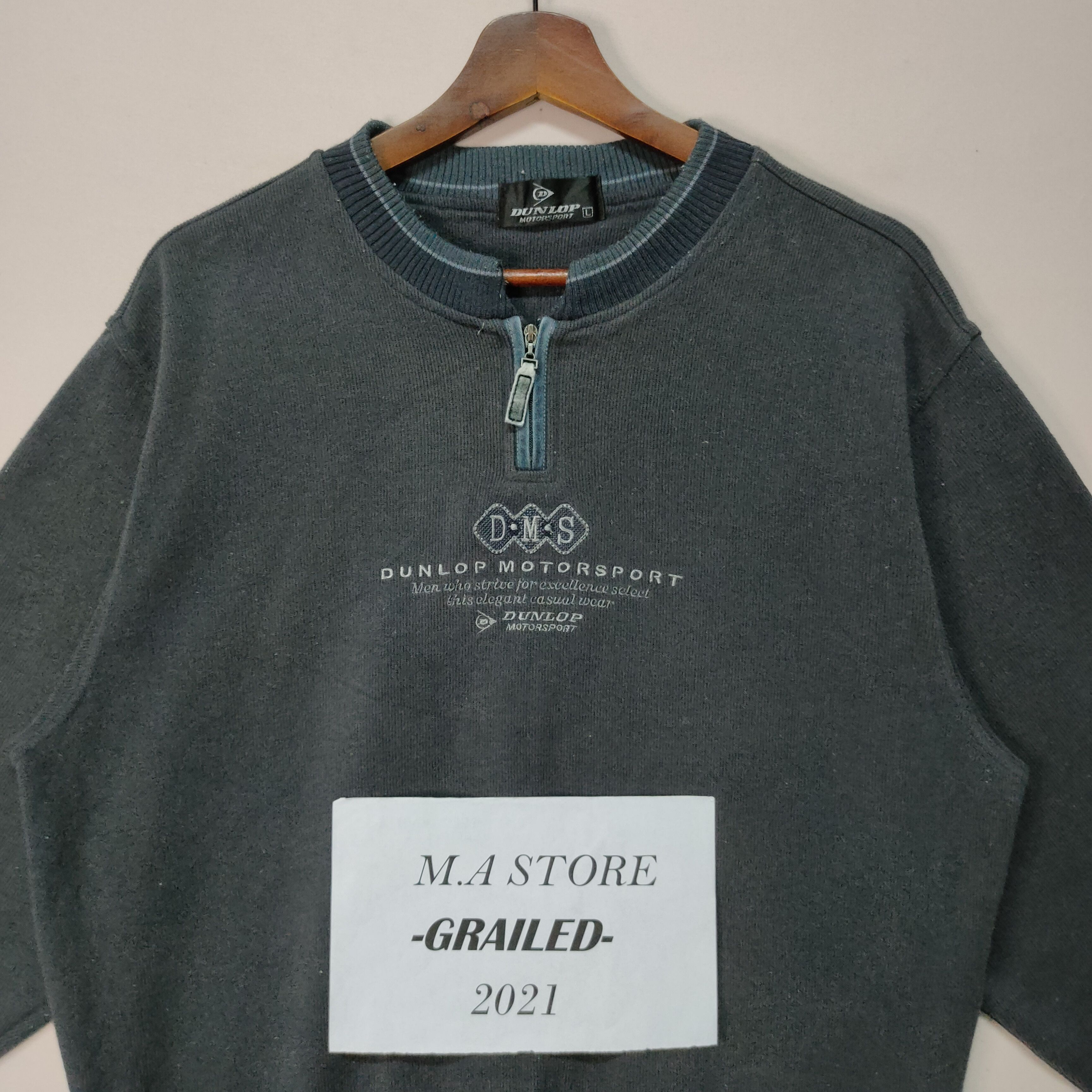 Dunlop VINTAGE DUNLOP MOTORSPORT EMBROIDERY SMALL LOGO SWEATSHIRT Size US L / EU 52-54 / 3 - 9 Thumbnail