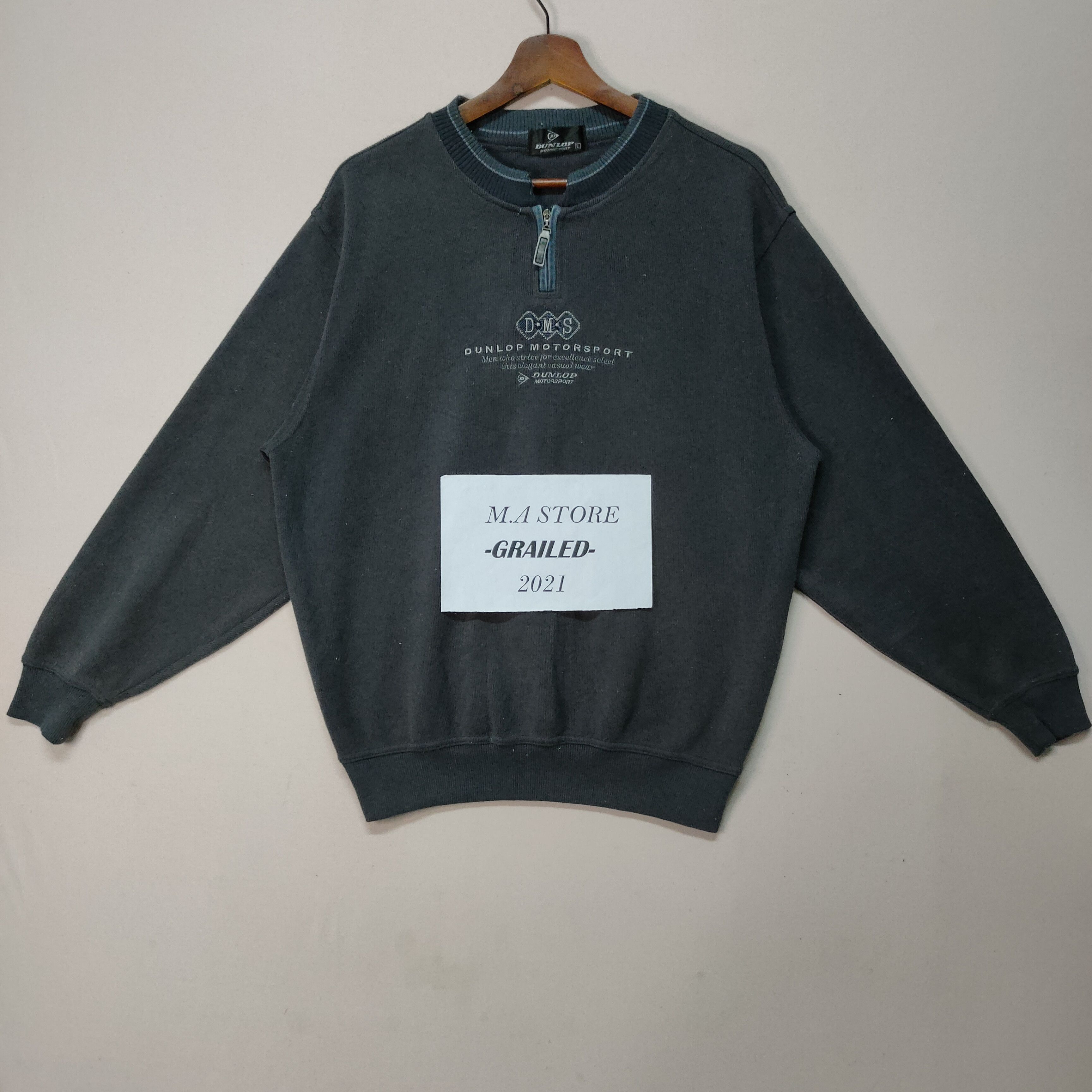 Dunlop VINTAGE DUNLOP MOTORSPORT EMBROIDERY SMALL LOGO SWEATSHIRT Size US L / EU 52-54 / 3 - 1 Thumbnail
