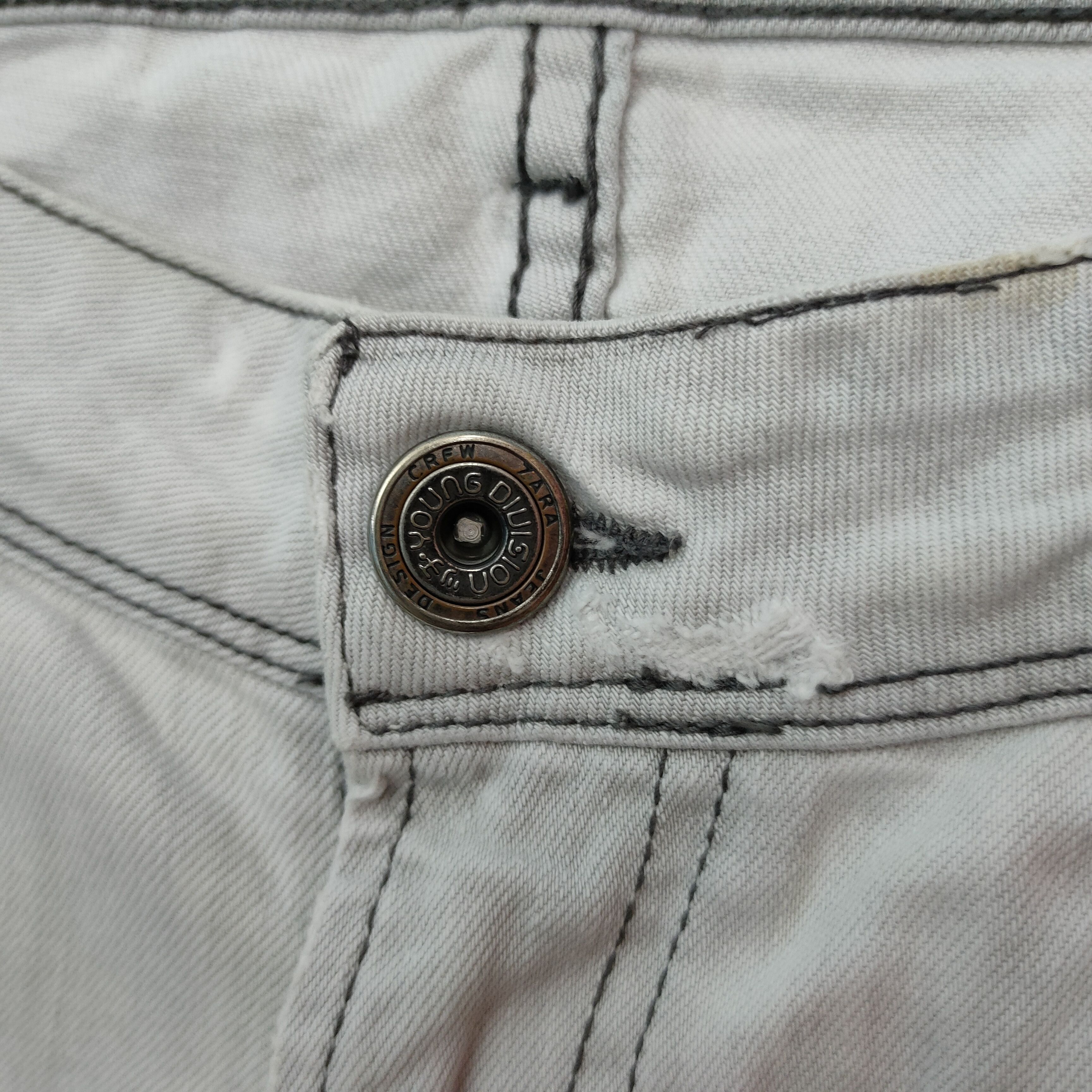 Zara Vintage Distress ZARA Five Pocket Denim Jeans pants Size US 33 - 2 Thumbnail