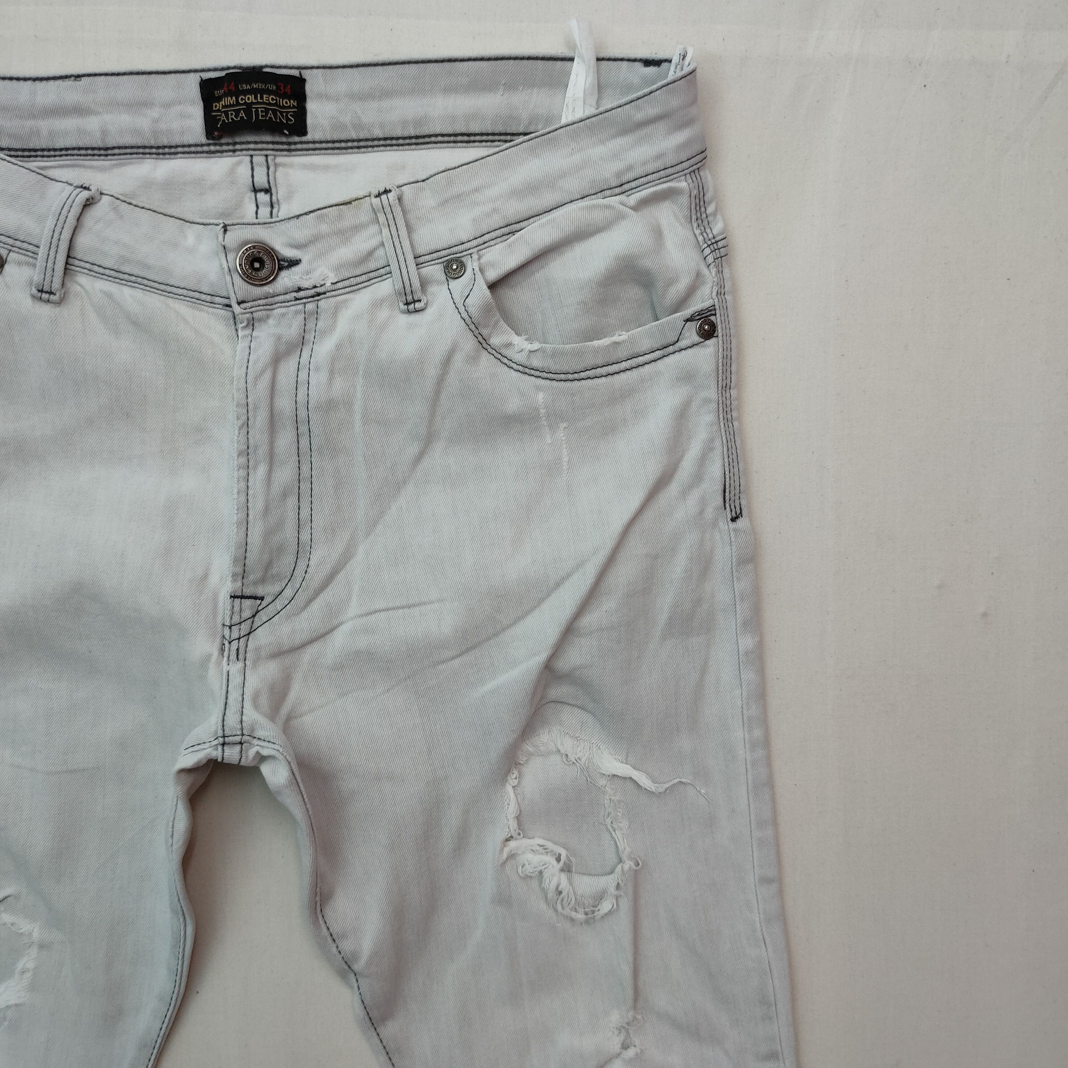 Zara Vintage Distress ZARA Five Pocket Denim Jeans pants Size US 33 - 6 Thumbnail
