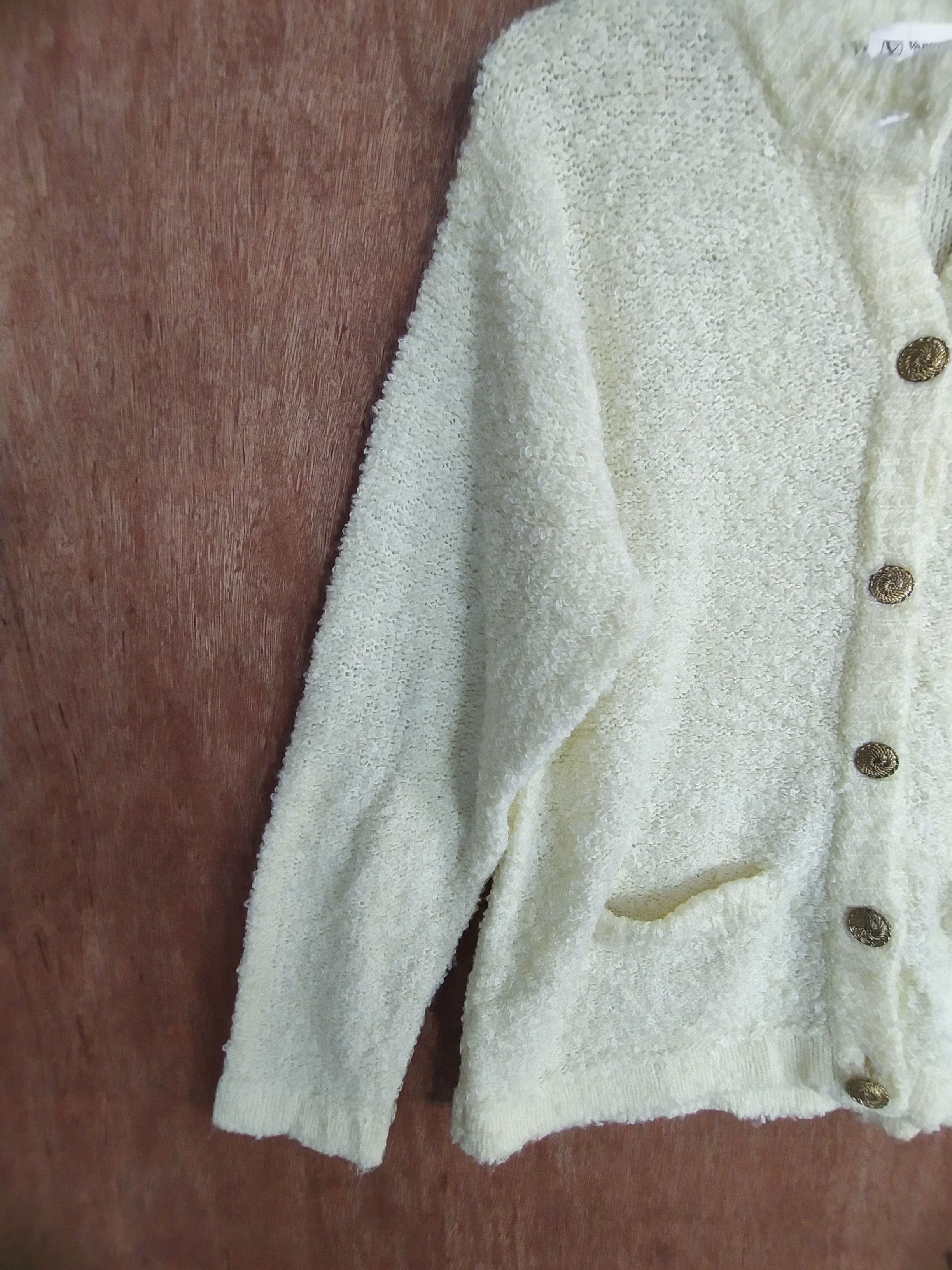 Vintage Varustessa International cream cardigan knitwear #S021 Size L / US 10 / IT 46 - 8 Thumbnail
