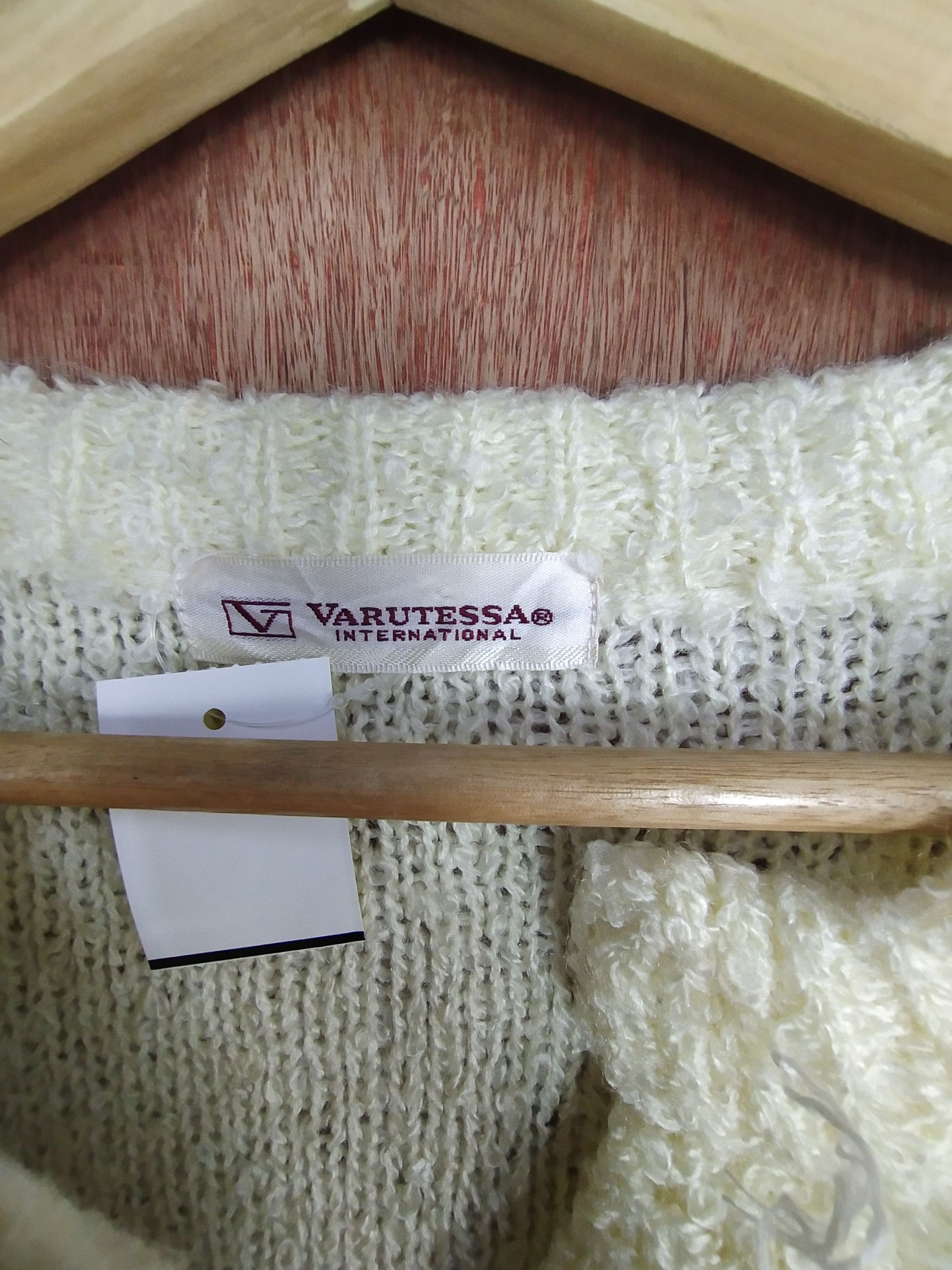 Vintage Varustessa International cream cardigan knitwear #S021 Size L / US 10 / IT 46 - 4 Thumbnail
