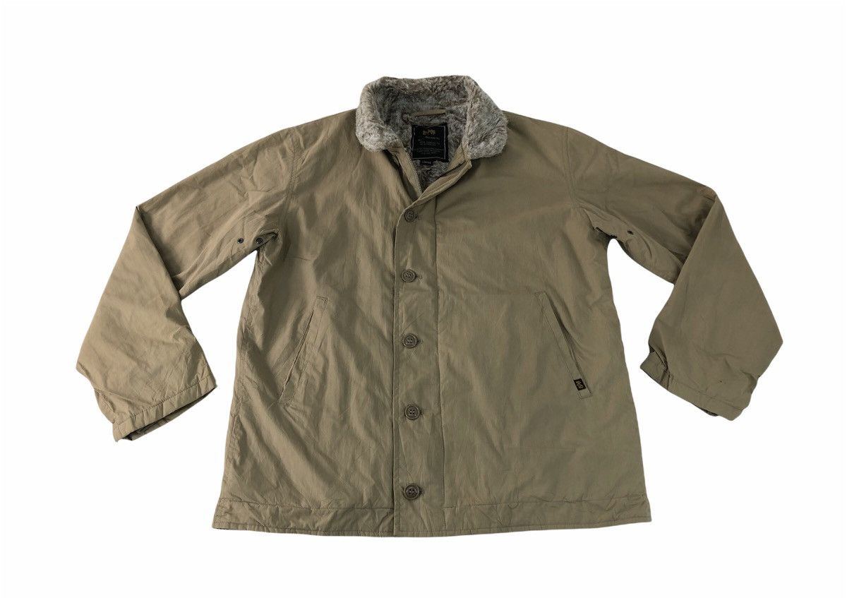 Alpha Industries × Vintage 90s Alpha Industries Suede Bomber Jacket America Military Size US L / EU 52-54 / 3 - 1 Thumbnail