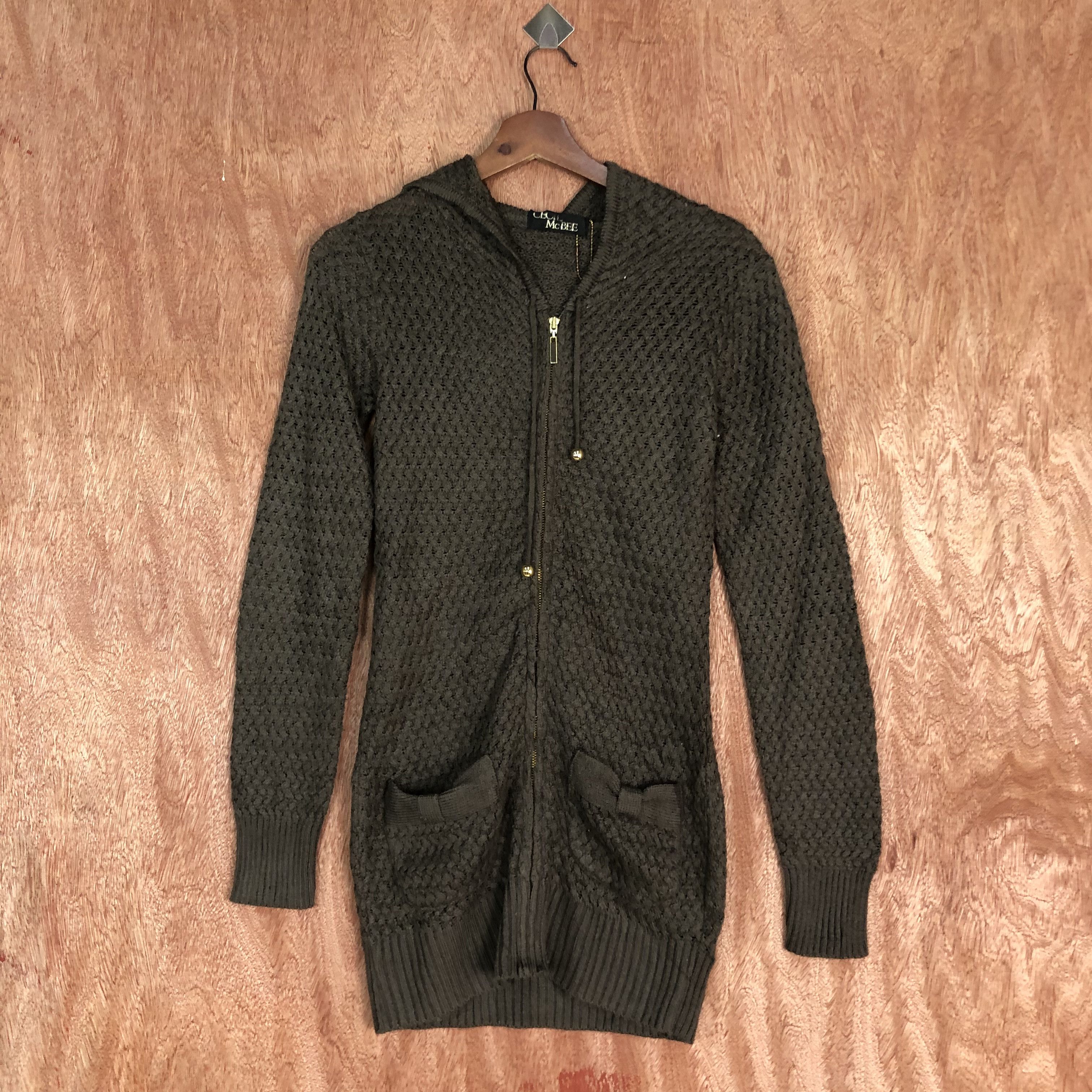 Homespun Knitwear Cecil Mc Bee Brown Zipper Knitwear sweater #c489 Size M / US 6-8 / IT 42-44 - 1 Thumbnail