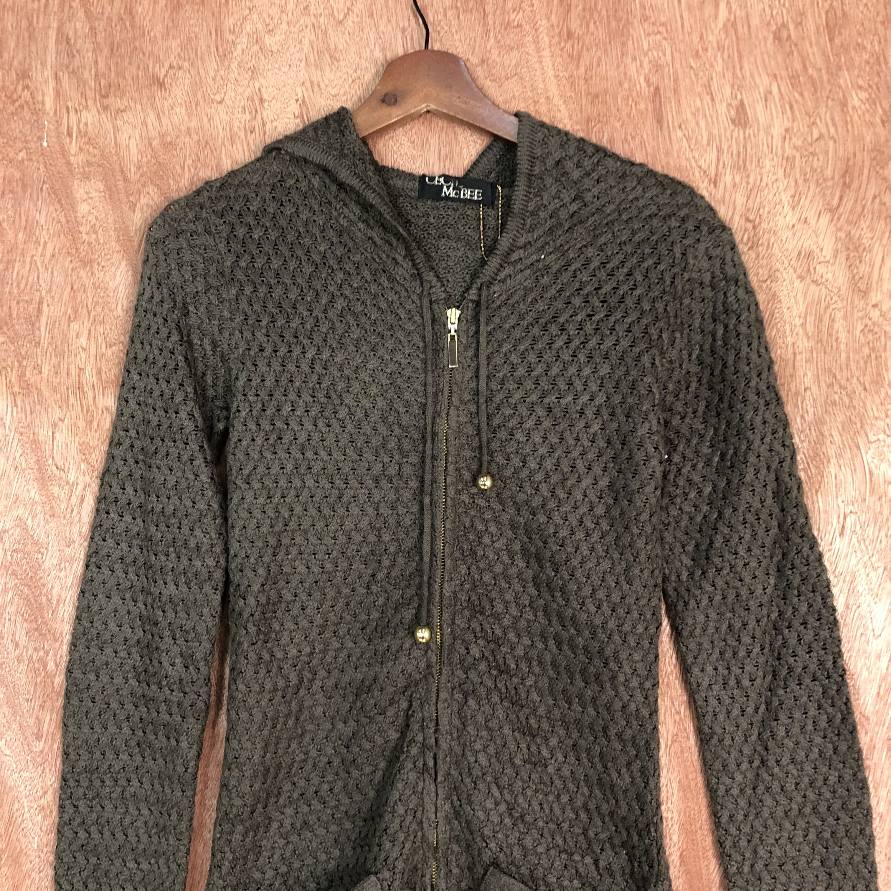 Homespun Knitwear Cecil Mc Bee Brown Zipper Knitwear sweater #c489 Size M / US 6-8 / IT 42-44 - 3 Thumbnail
