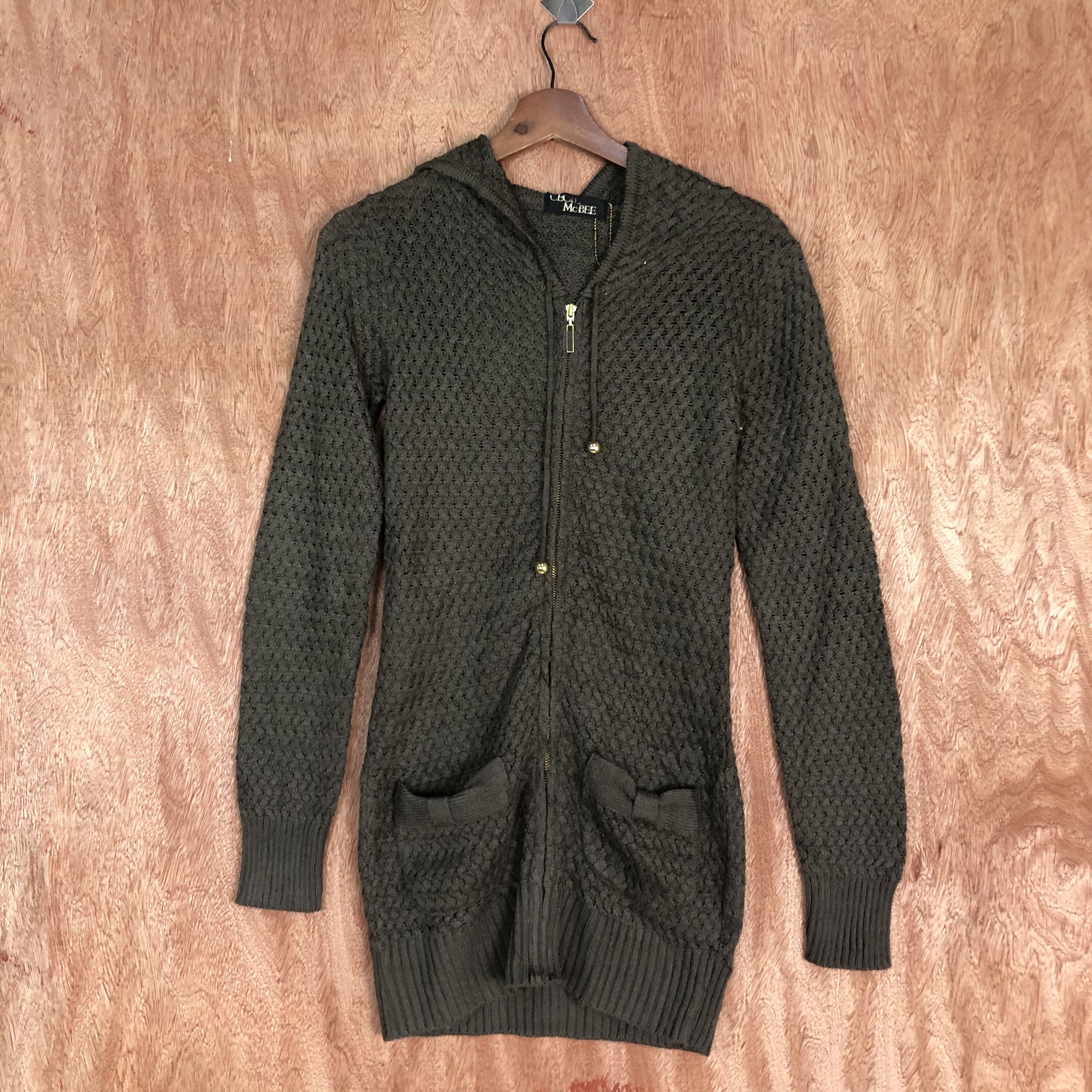 Homespun Knitwear Cecil Mc Bee Brown Zipper Knitwear sweater #c489 Size M / US 6-8 / IT 42-44 - 2 Thumbnail