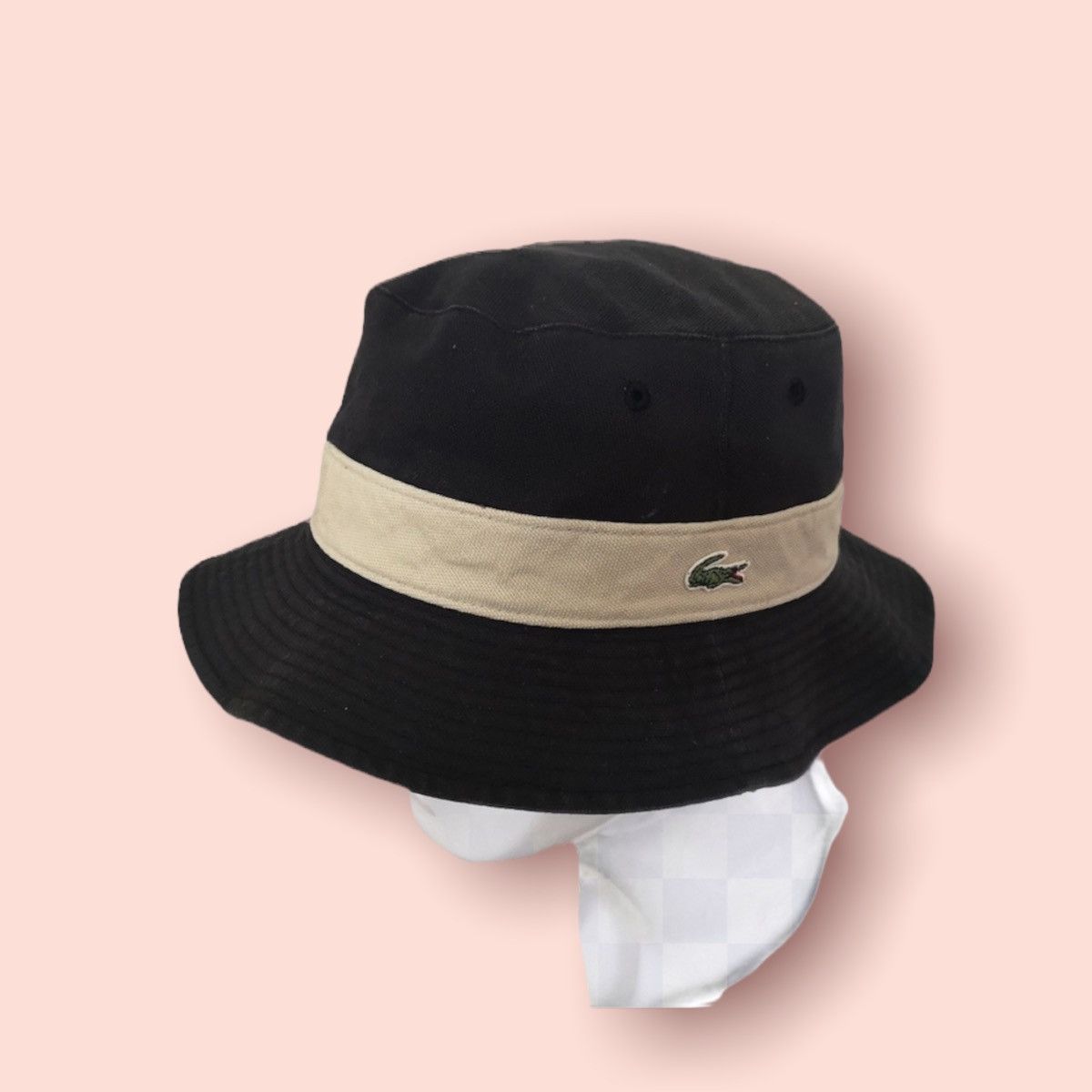Lacoste × Vintage VTG JAPAN LACOSTE REVERSIBLE BUCKET HAT Size ONE SIZE - 3 Thumbnail