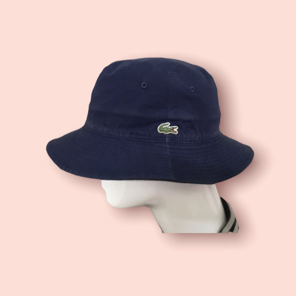 Lacoste × Vintage VTG JAPAN LACOSTE REVERSIBLE BUCKET HAT Size ONE SIZE - 7 Thumbnail
