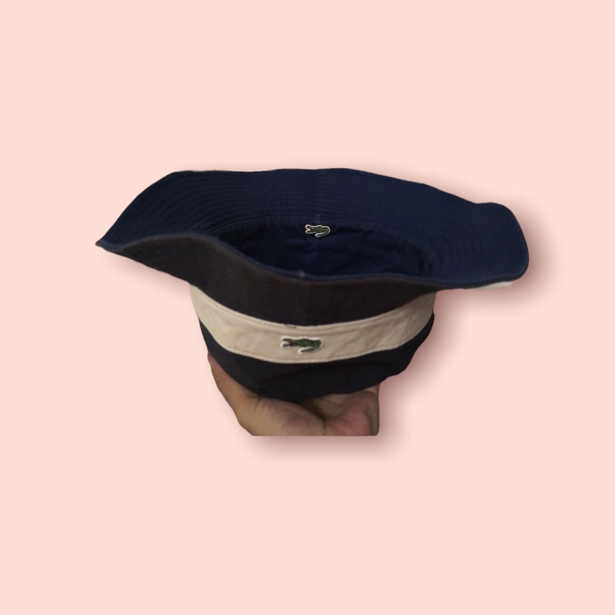 Lacoste × Vintage VTG JAPAN LACOSTE REVERSIBLE BUCKET HAT Size ONE SIZE - 8 Thumbnail