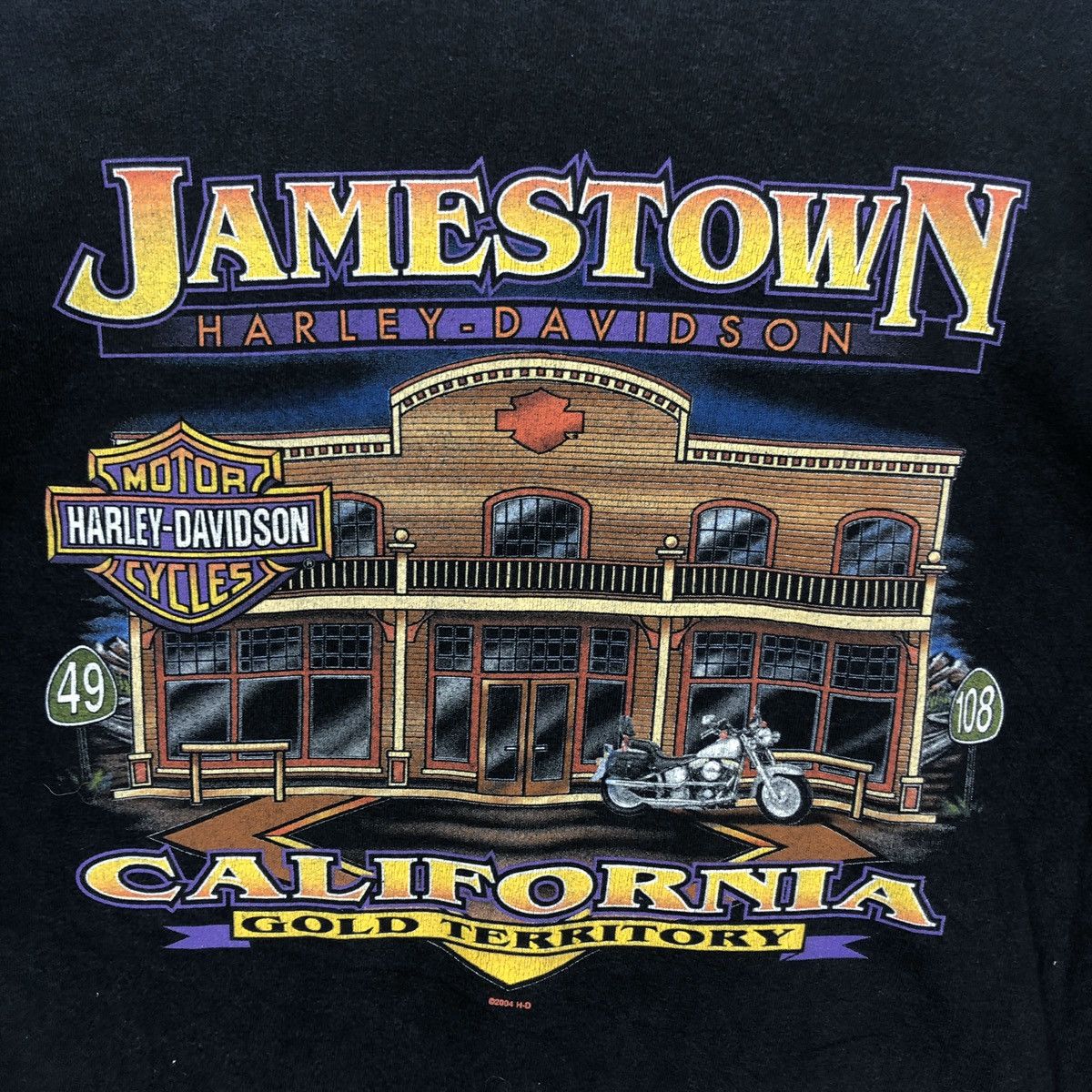 Harley Davidson Y2K Vintage JAMESTOWN CALIFORNIA Crew Neck T Shirt #1239-43 Size US M / EU 48-50 / 2 - 2 Thumbnail