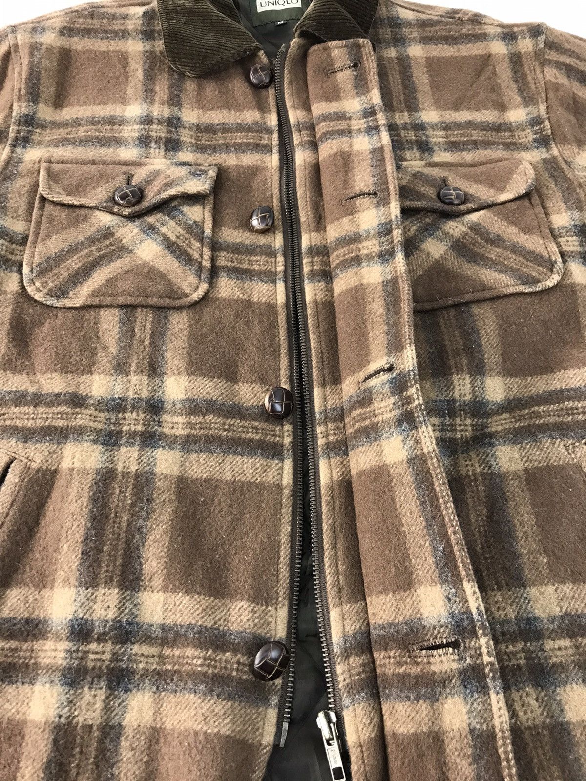 Japanese Brand × Uniqlo 90s Uniqlo Corduroy Quilted Inner Zipper Plaid Check Design Size US M / EU 48-50 / 2 - 5 Thumbnail
