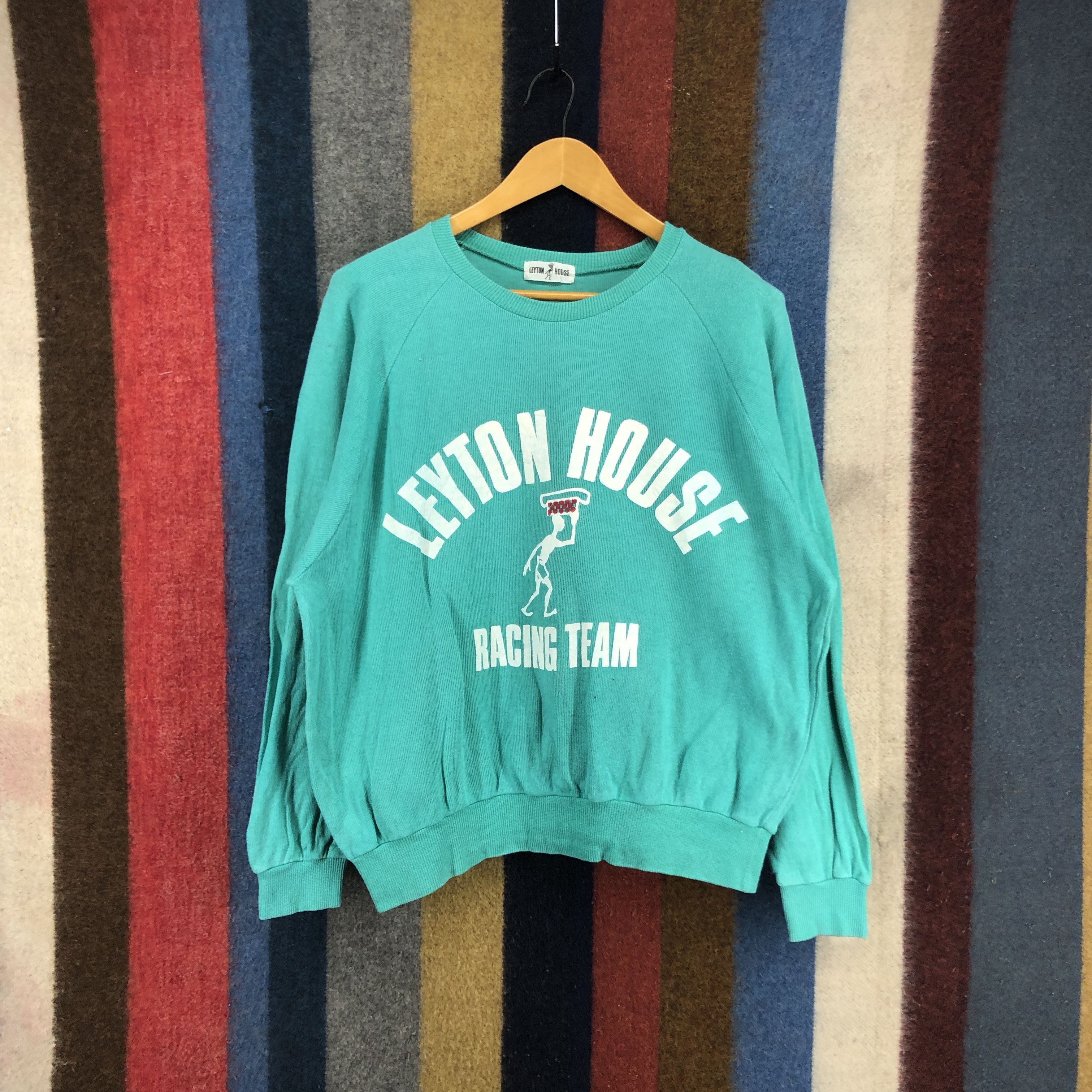 Vintage 90s Vintage LEYTON HOUSE Racing Team Sweatshirt #2737-99 Size US L / EU 52-54 / 3 - 1 Thumbnail