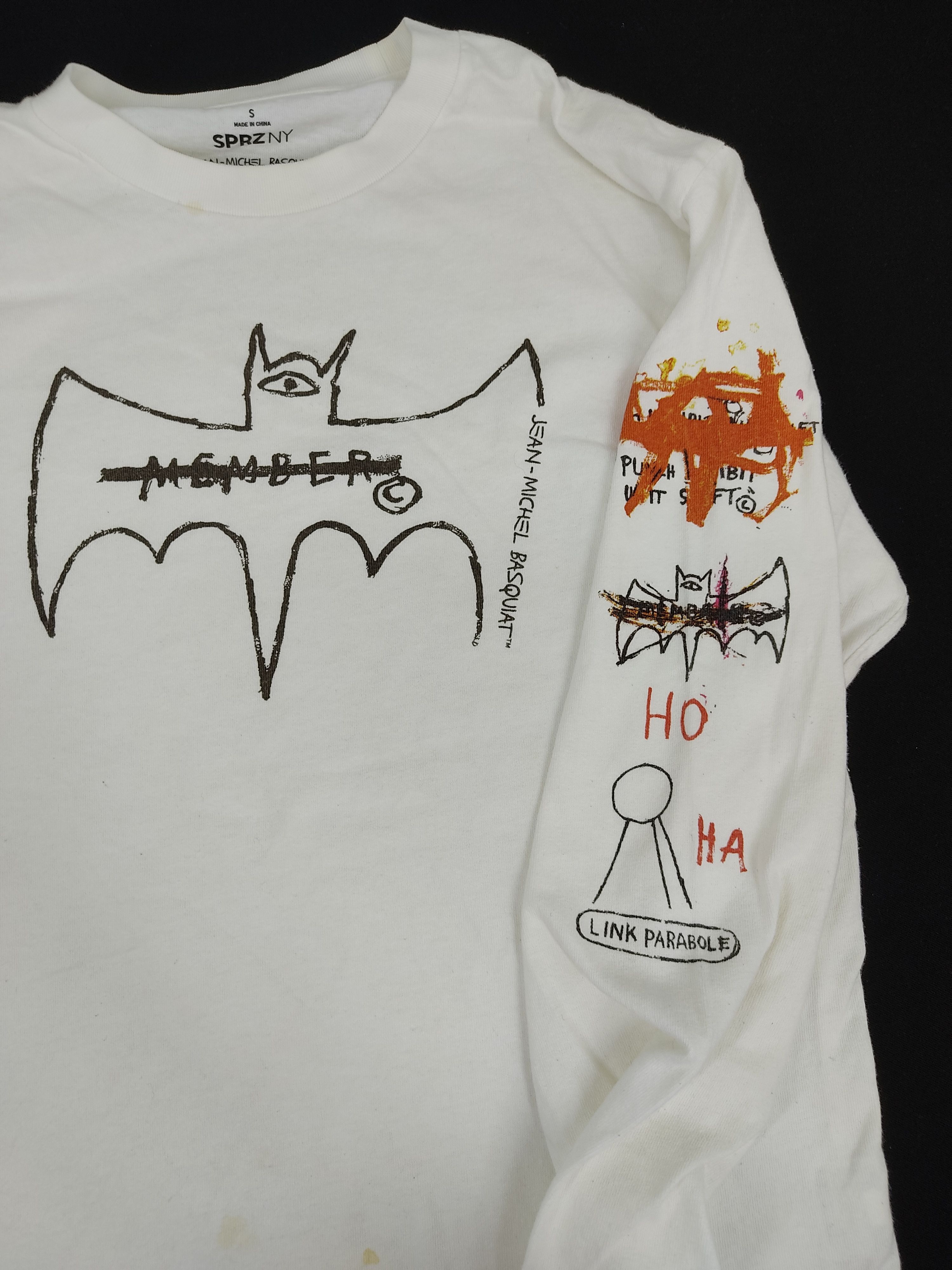 Jean-Michel Basquiat RARE Vintage Art JMB Link Parabole Unisex Tee Size S / US 4 / IT 40 - 1 Thumbnail
