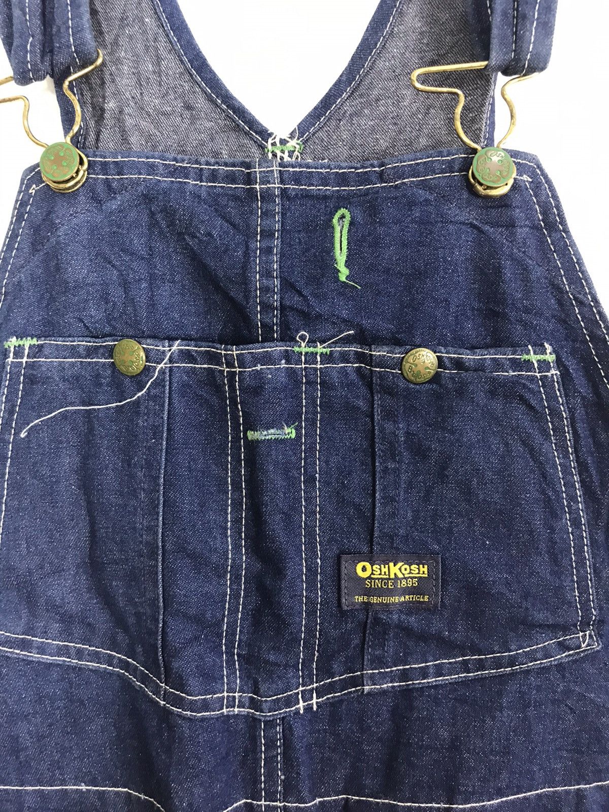 Oshkosh × Vintage Oshkosh Vestbak Coverall Indigo Denim PantWorkwear Carpente Size US 37 - 3 Thumbnail